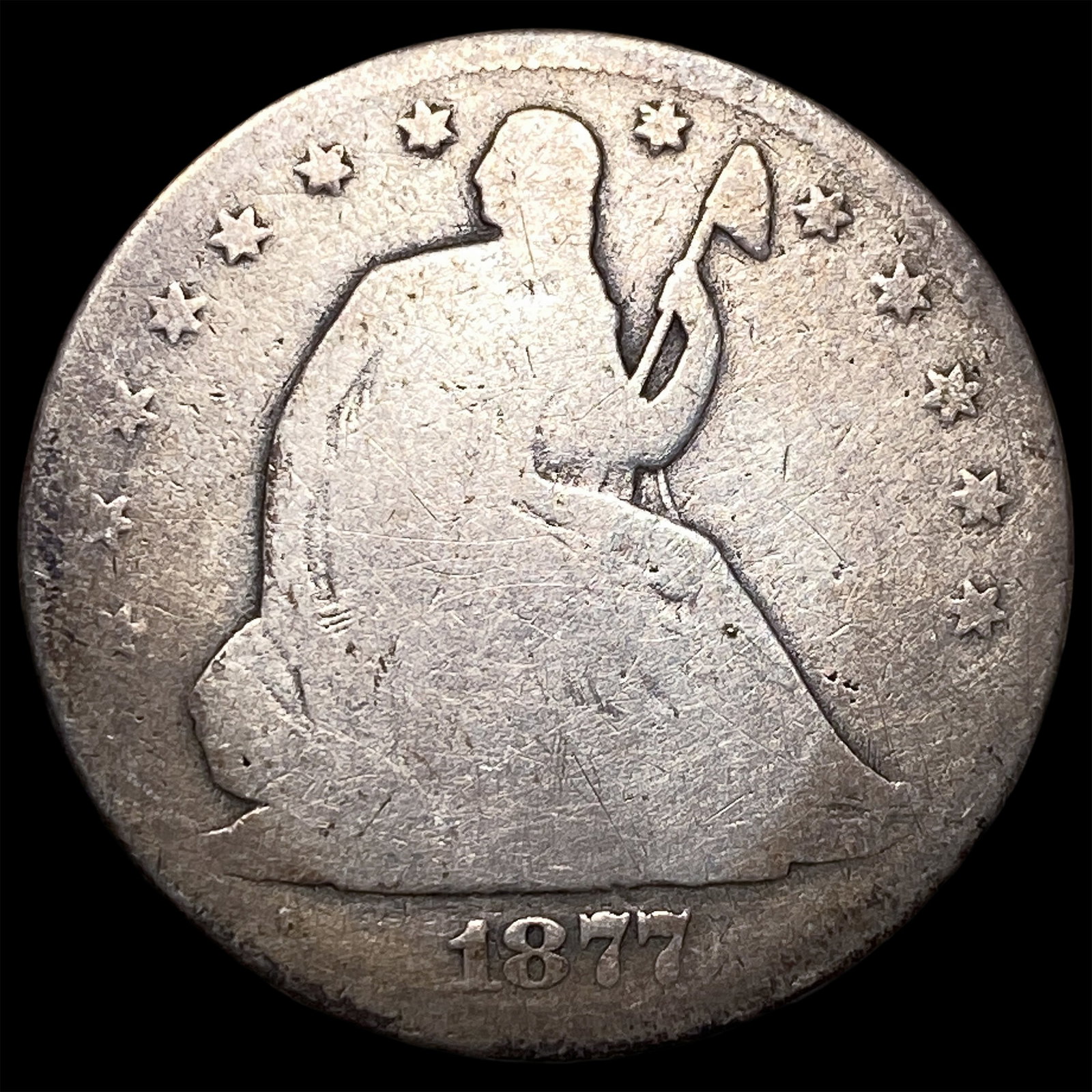 1877 Silver Seated Liberty Half Dollar NICELY CIRCULATED: 1877 Silver Seated Liberty Half Dollar NICELY CIRCULATED