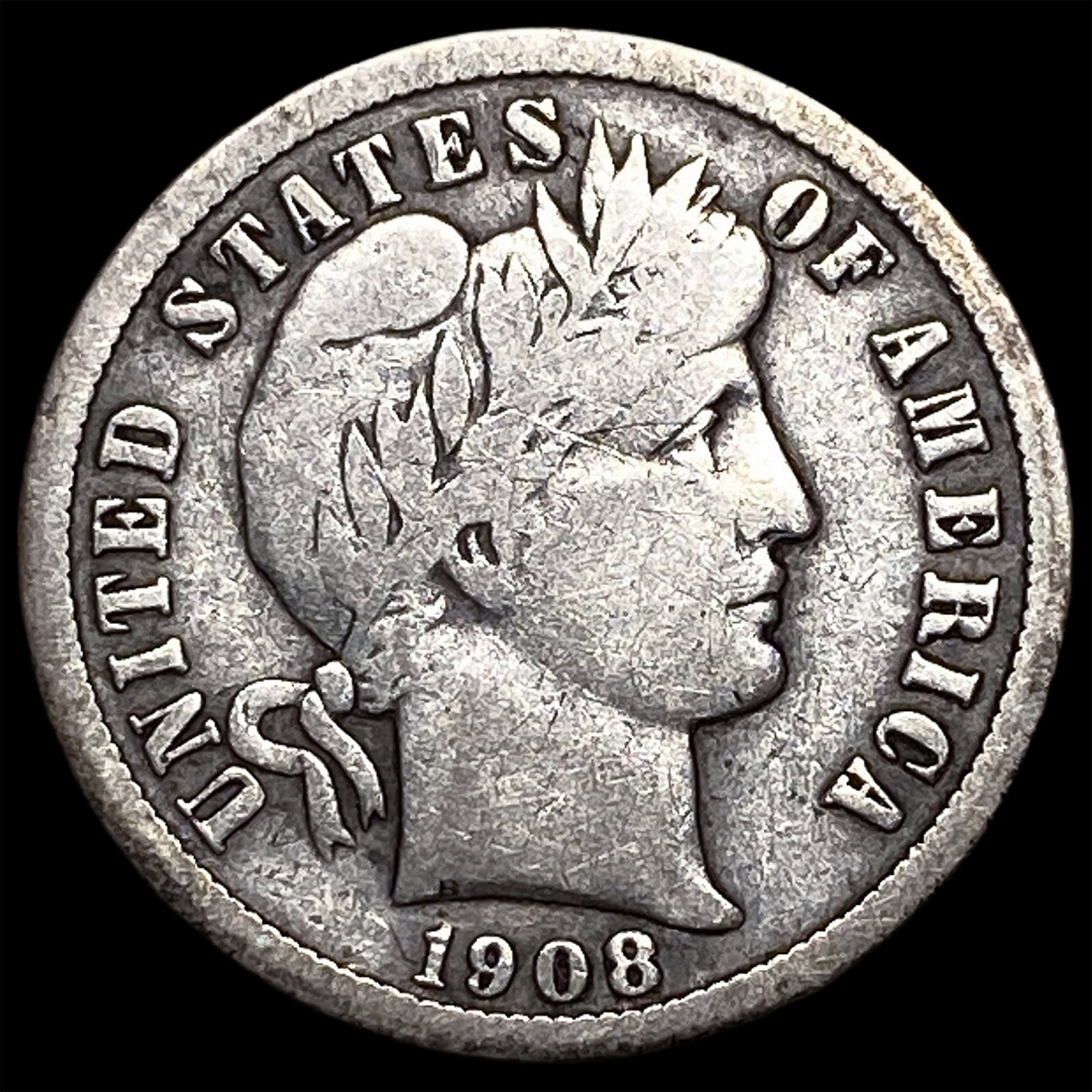 1908-O Silver Barber Dime LIGHTLY CIRCULATED: 1908-O Silver Barber Dime LIGHTLY CIRCULATED