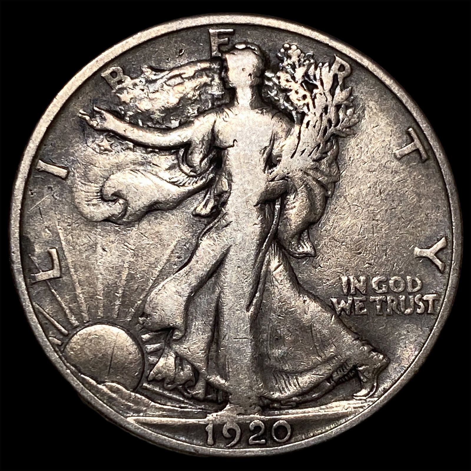 1920-S Silver Walking Liberty Half Dollar NEARLY UNCIRCULATED