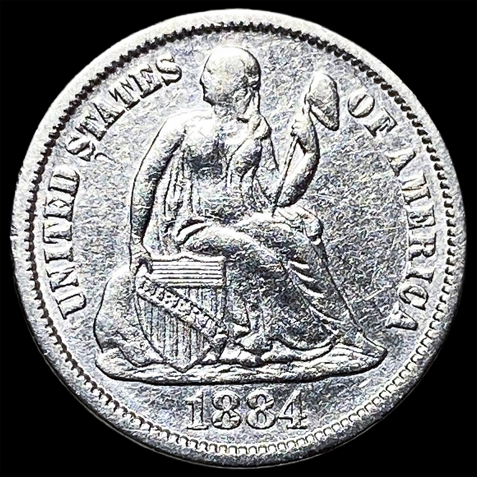 1884 Seated Liberty Dime CLOSELY UNCIRCULATED: 1884 Seated Liberty Dime CLOSELY UNCIRCULATED