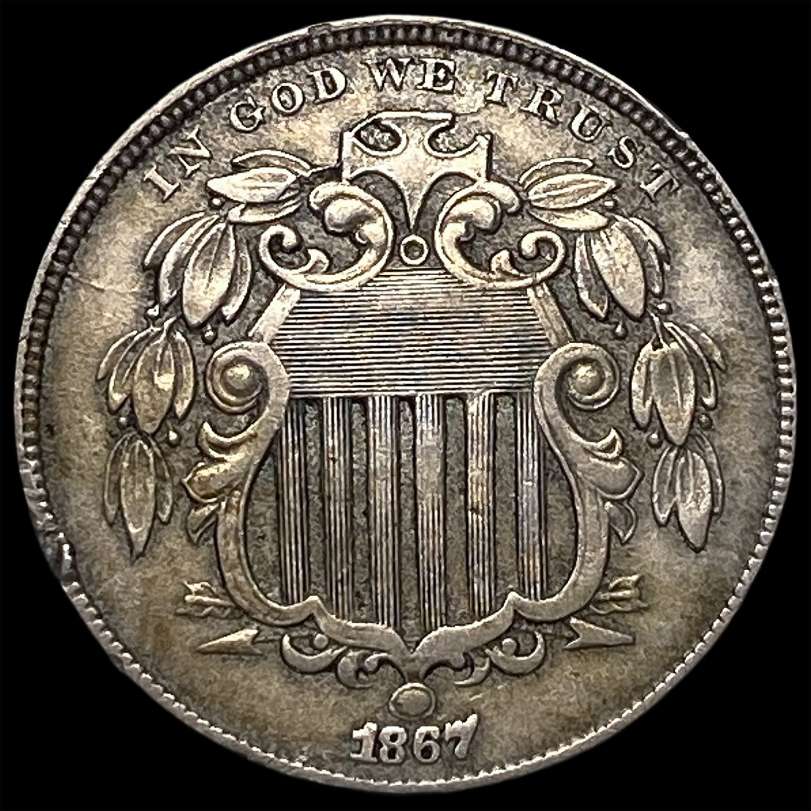 1867 Shield Nickel CLOSELY UNCIRCULATED