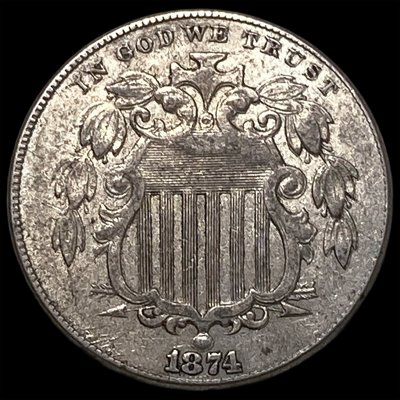 1874 Shield Nickel UNCIRCULATED (1 of 2)