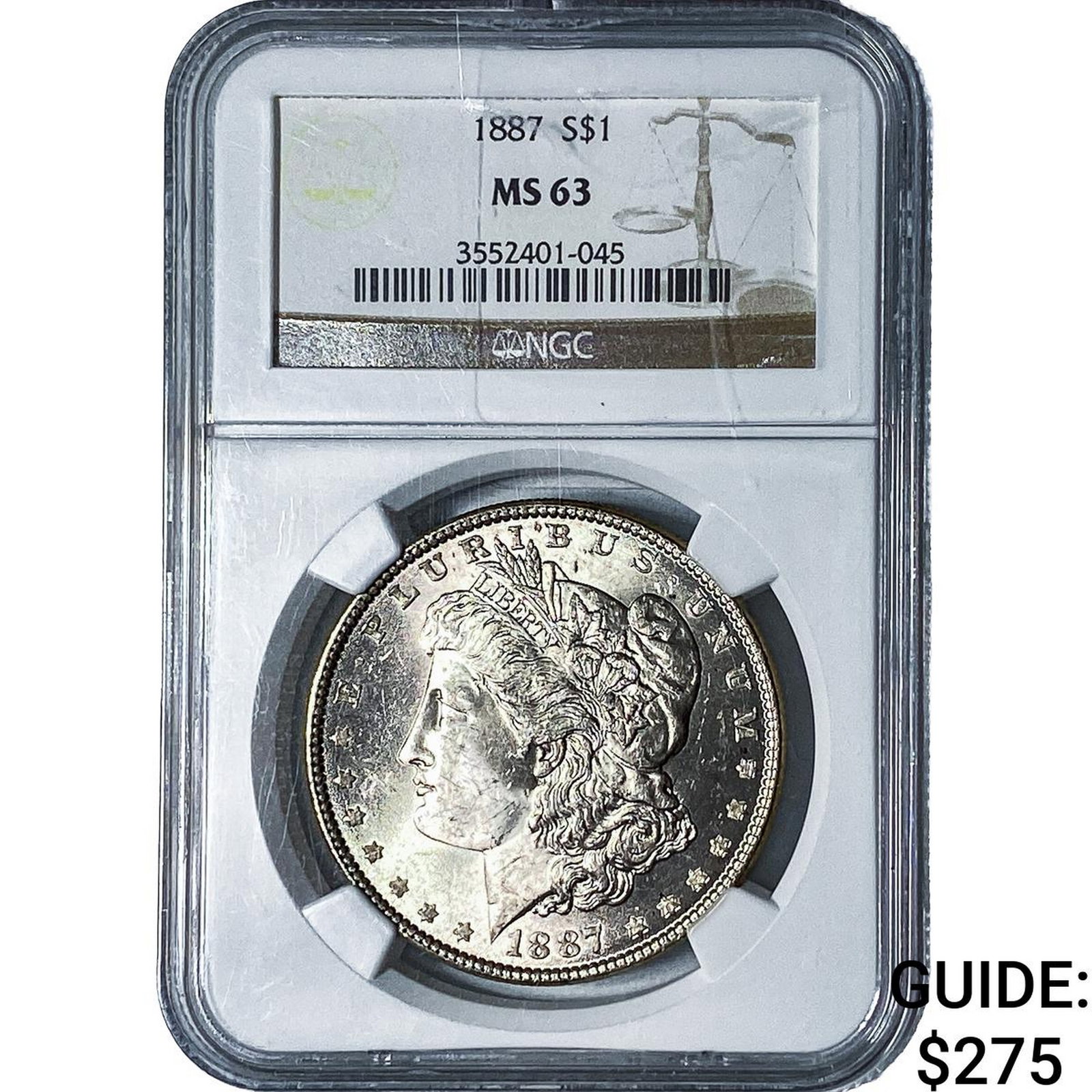 1887 Morgan Silver Dollar NGC MS63: 1887 Morgan Silver Dollar NGC MS63