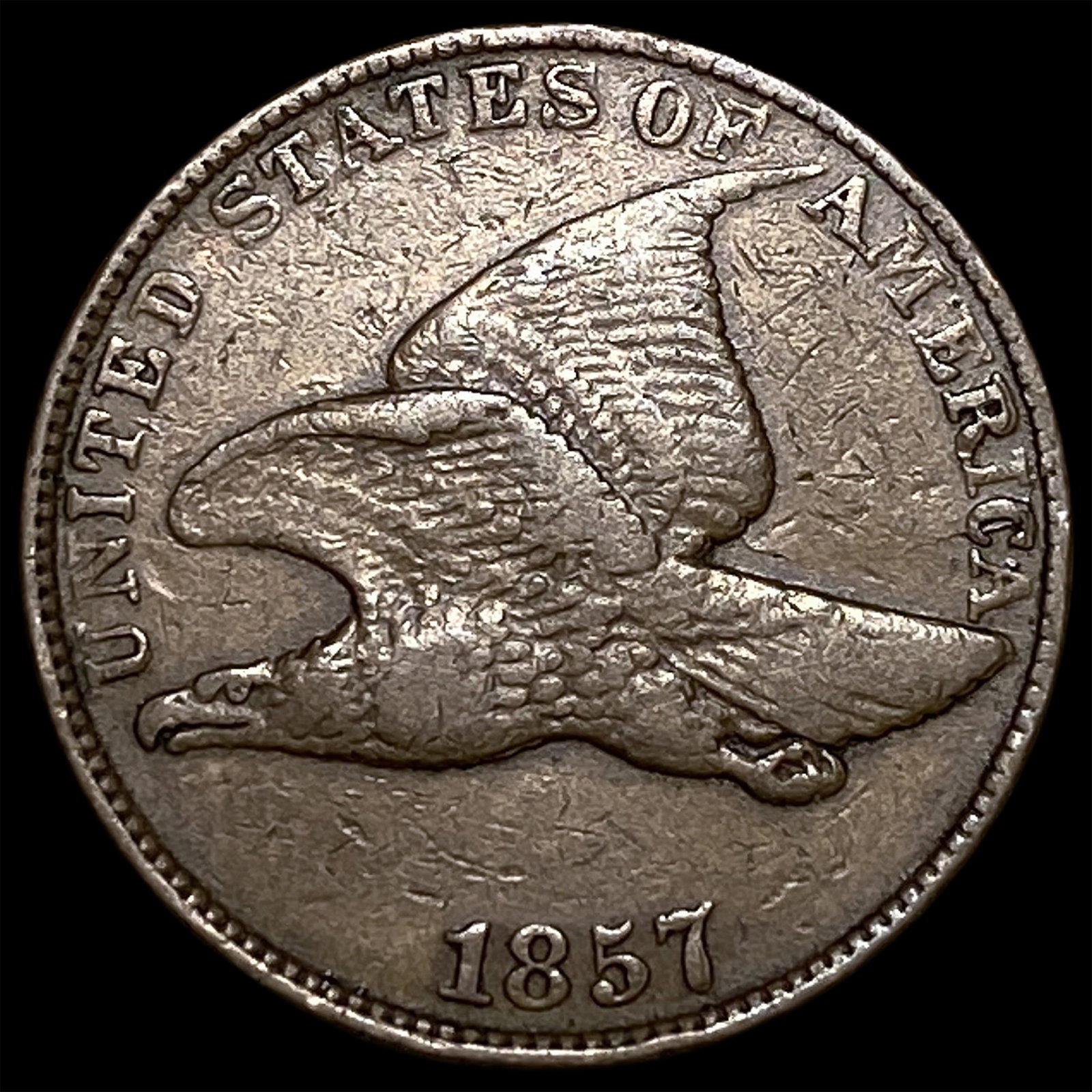 1857 Flying Eagle Cent NEARLY UNCIRCULATED: 1857 Flying Eagle Cent NEARLY UNCIRCULATED