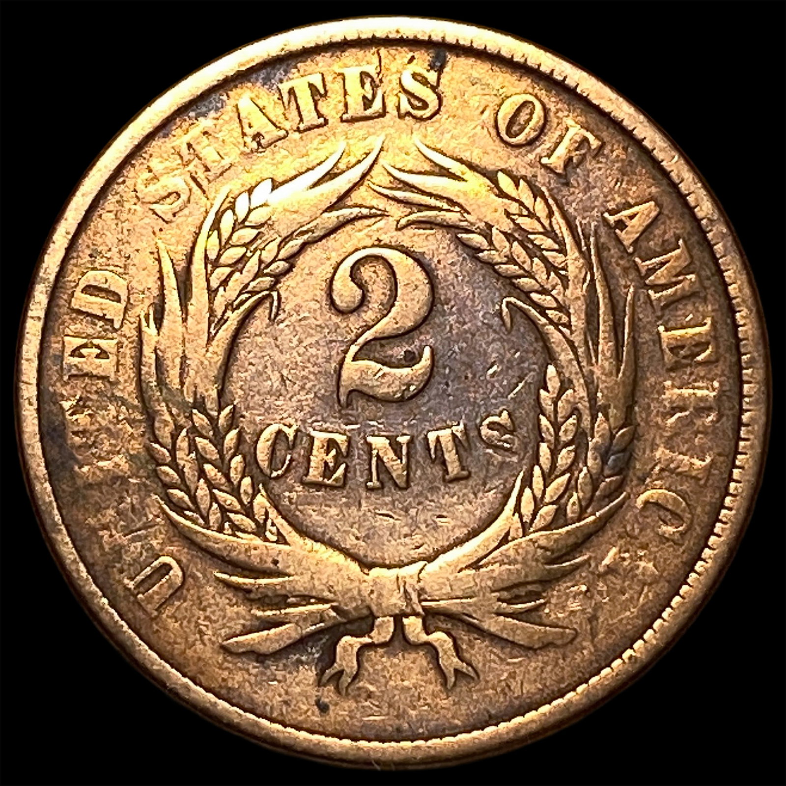 1865 Two-Cent Piece ABOUT UNCIRCULATED - 2