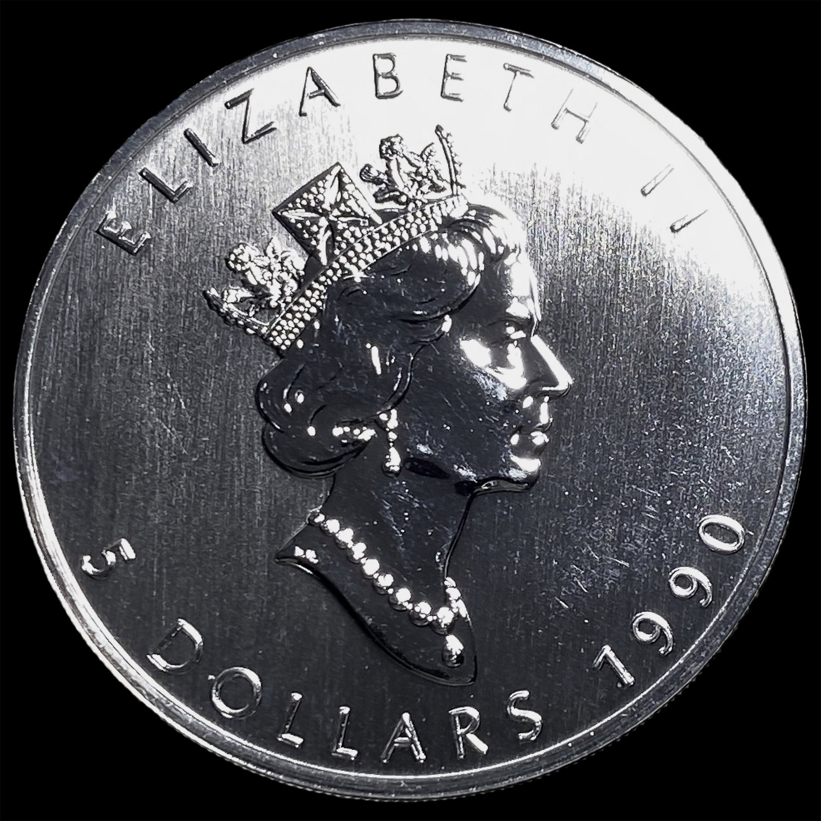 1990 Silver 1 oz Canadian Maple Leaf $5 CHOICE BU: 1990 Silver 1 oz Canadian Maple Leaf $5 CHOICE BU