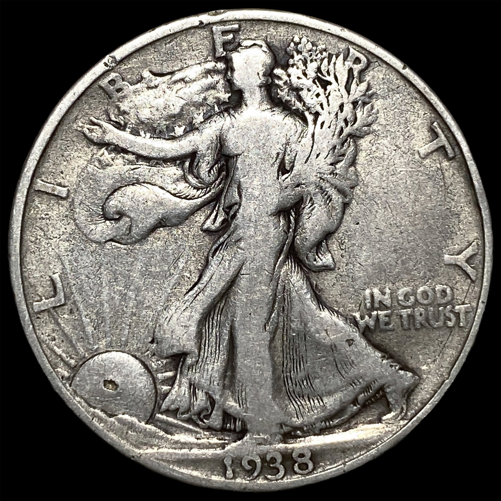 1938-D Silver Half Dollar Walking Liberty NEARLY UNCIRCULATED: 1938-D Silver Half Dollar Walking Liberty NEARLY UNCIRCULATED