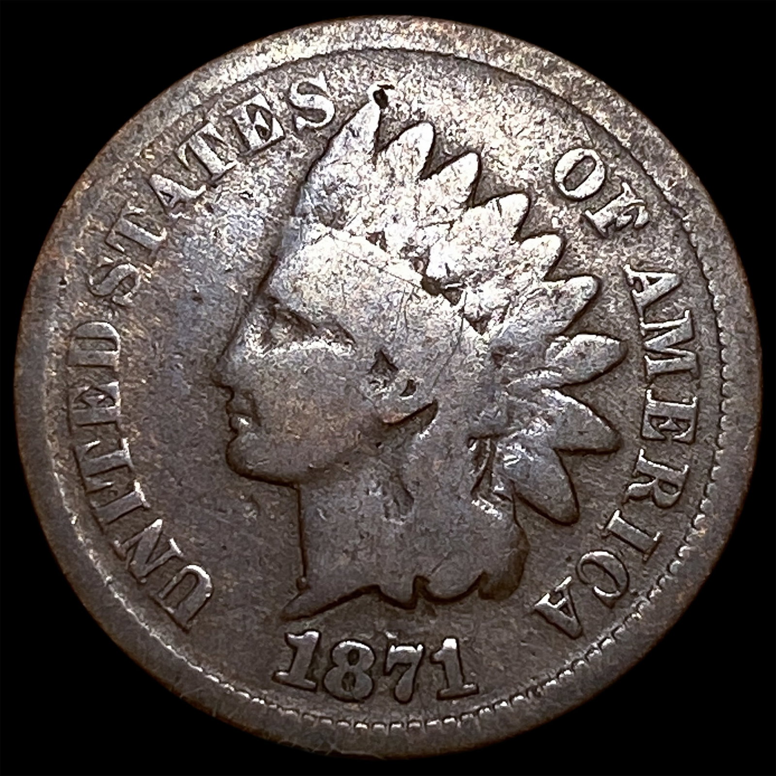 1871 Indian Head Cent LIGHTLY CIRCULATED: 1871 Indian Head Cent LIGHTLY CIRCULATED