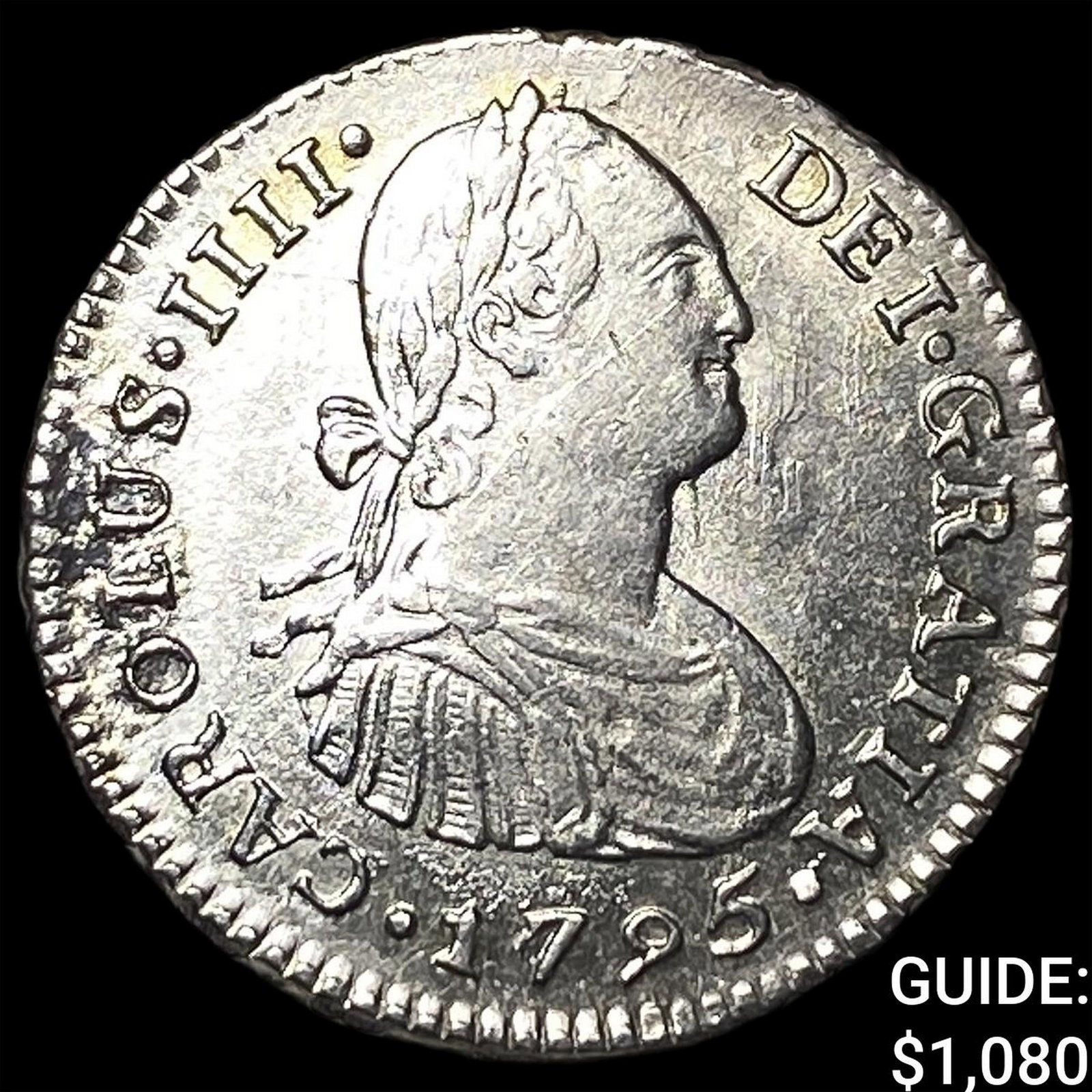 1795-IJ Peru Charles IV Silver 1 Real: 1795-IJ Peru Charles IV Silver 1 Real