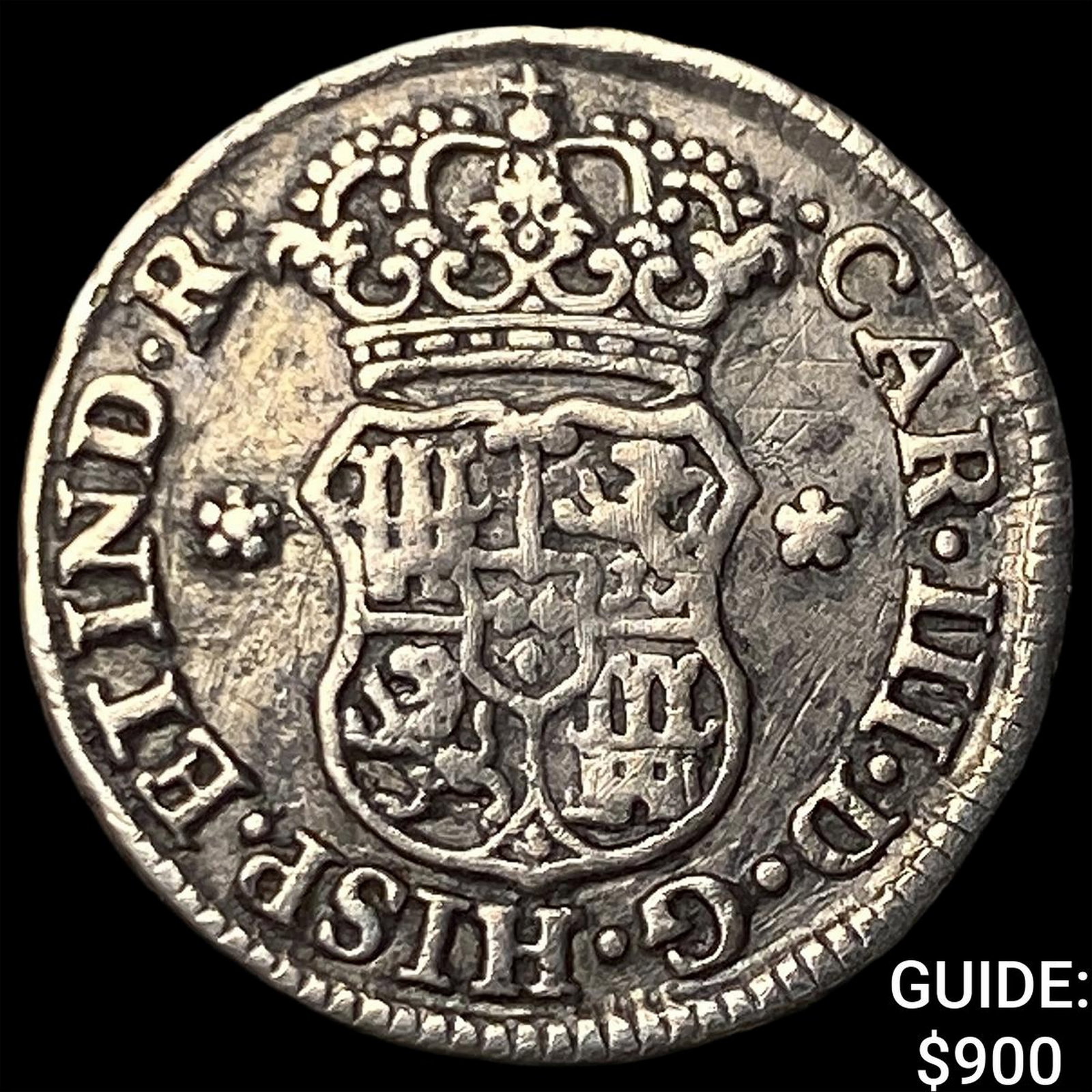 1769-JR Bolivia Charles III Silver 1/2 Real: 1769-JR Bolivia Charles III Silver 1/2 Real