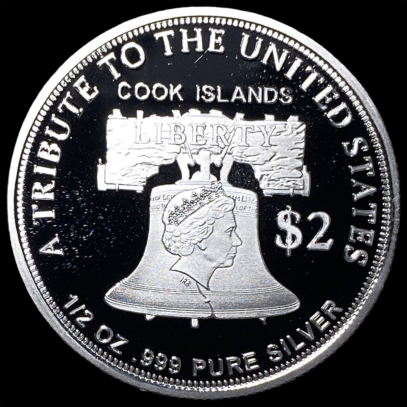 2019 Cook Islands Silver $2 American Double Eagle LIGHTLY CIRCULATED (1 of 2)