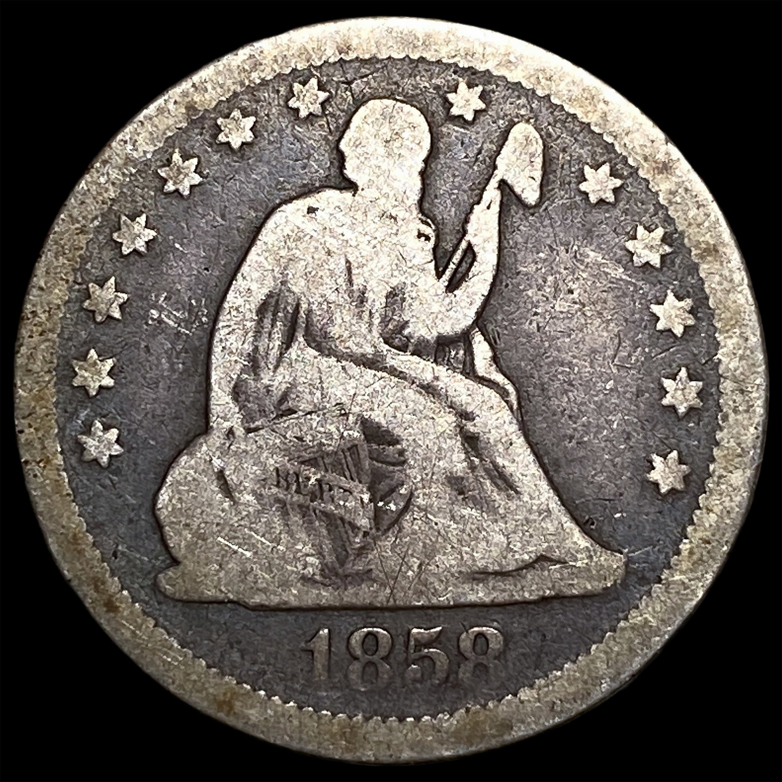 1858 Seated Liberty Quarter HIGH GRADE: 1858 Seated Liberty Quarter HIGH GRADE