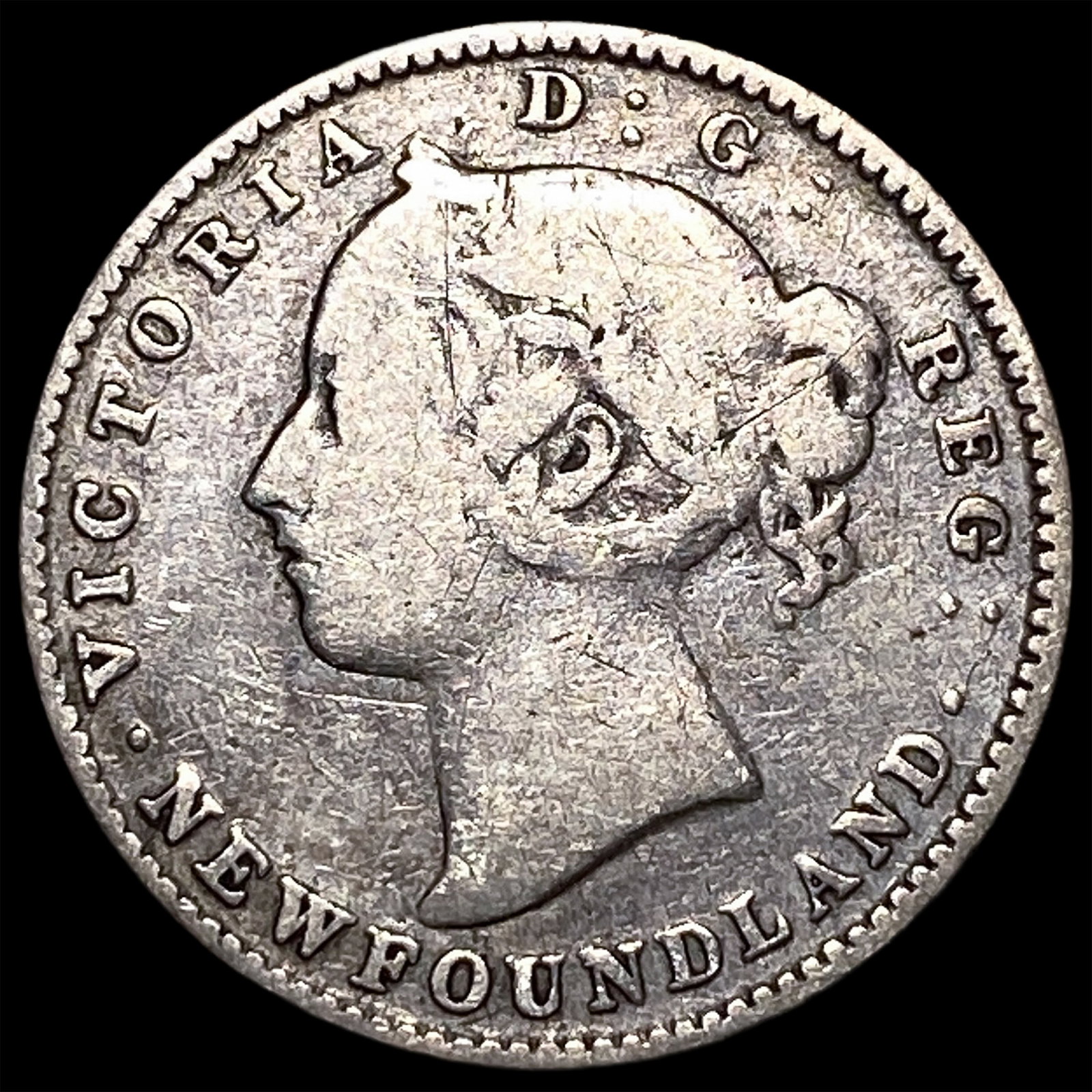1888 Newfoundland Silver 10 Cents ABOUT UNCIRCULATED: 1888 Newfoundland Silver 10 Cents ABOUT UNCIRCULATED