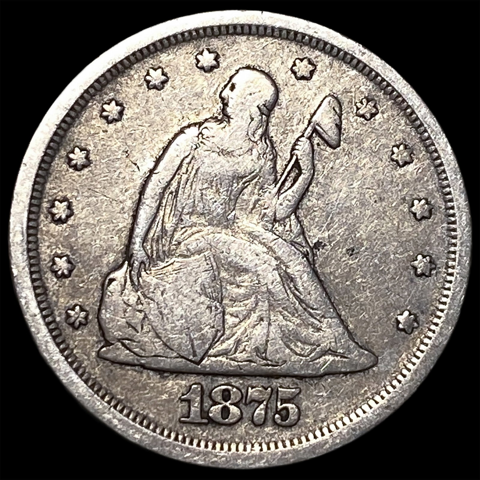 1875-S Silver Twenty Cents NEARLY UNCIRCULATED: 1875-S Silver Twenty Cents NEARLY UNCIRCULATED