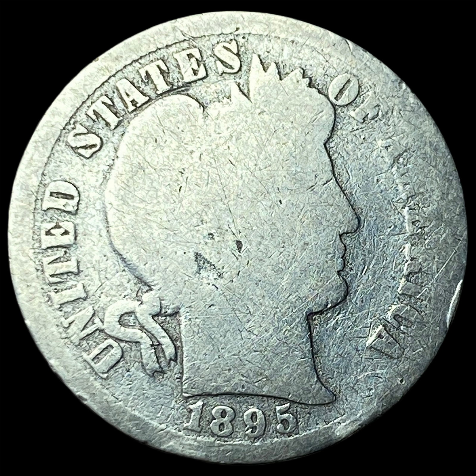 1895 Silver Barber Dime NICELY CIRCULATED: 1895 Silver Barber Dime NICELY CIRCULATED
