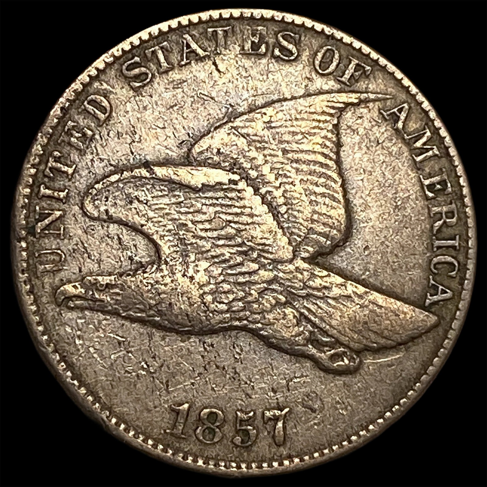 1857 Flying Eagle Cent NEARLY UNCIRCULATED: 1857 Flying Eagle Cent NEARLY UNCIRCULATED