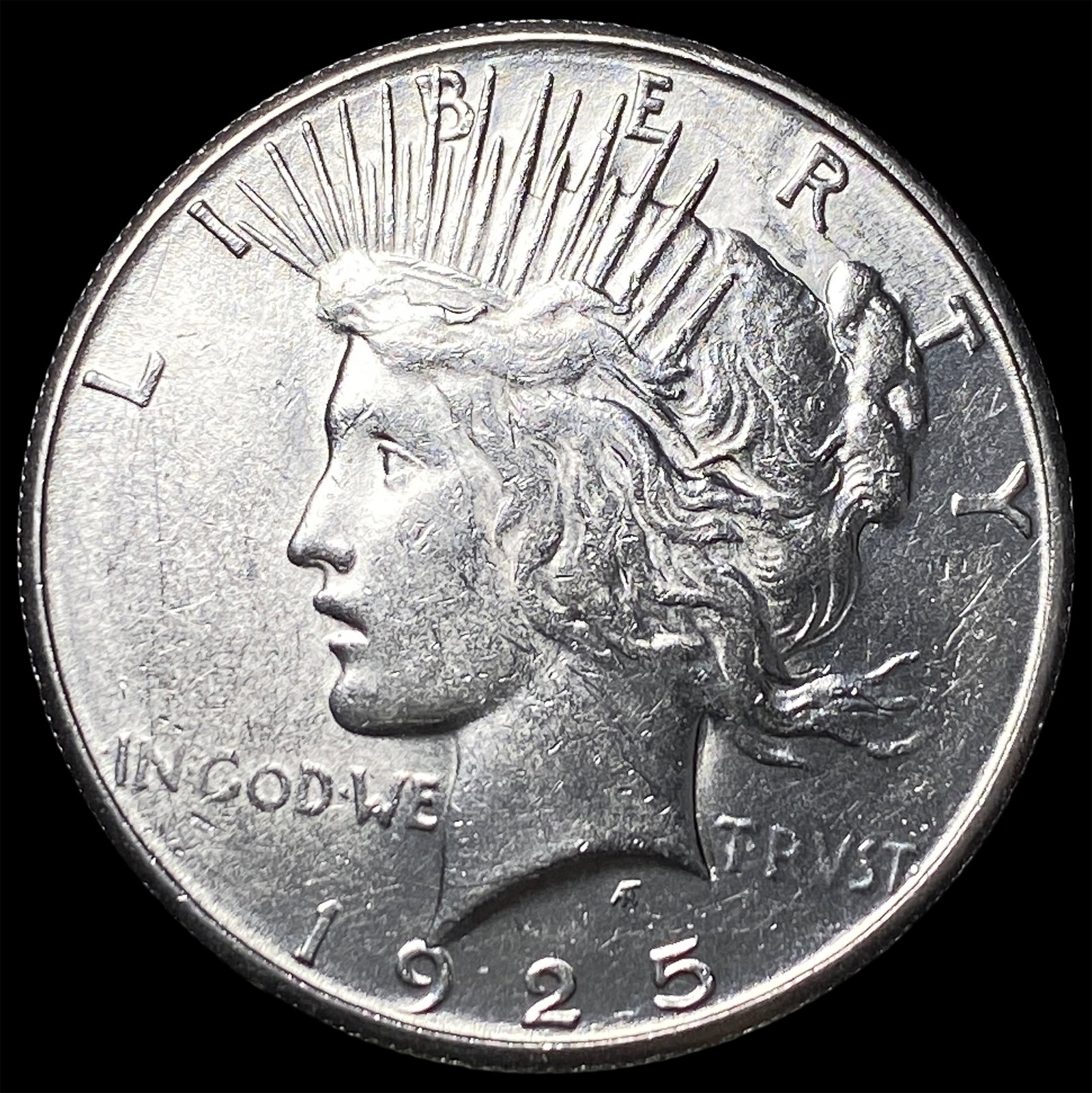 1925-S Silver Peace Dollar CHOICE AU: 1925-S Silver Peace Dollar CHOICE AU