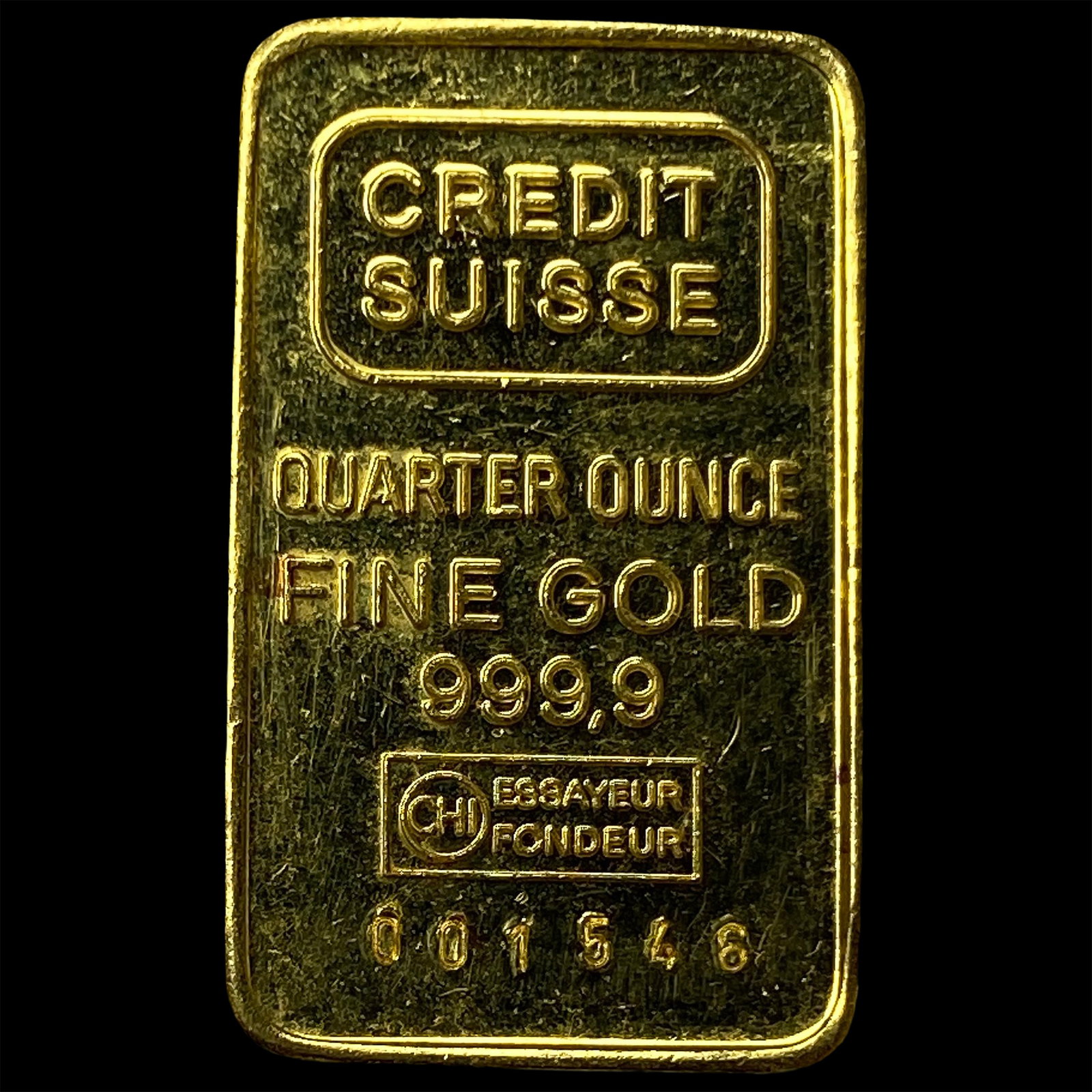 Credit Suisse 1/4oz Gold Bar 999.9 HIGH GRADE: Credit Suisse 1/4oz Gold Bar 999.9 HIGH GRADE