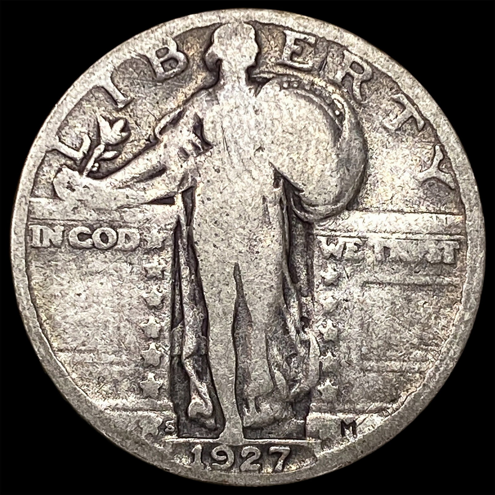 1927-S Standing Liberty Silver Quarter LIGHTLY CIRCULATED: 1927-S Standing Liberty Silver Quarter LIGHTLY CIRCULATED