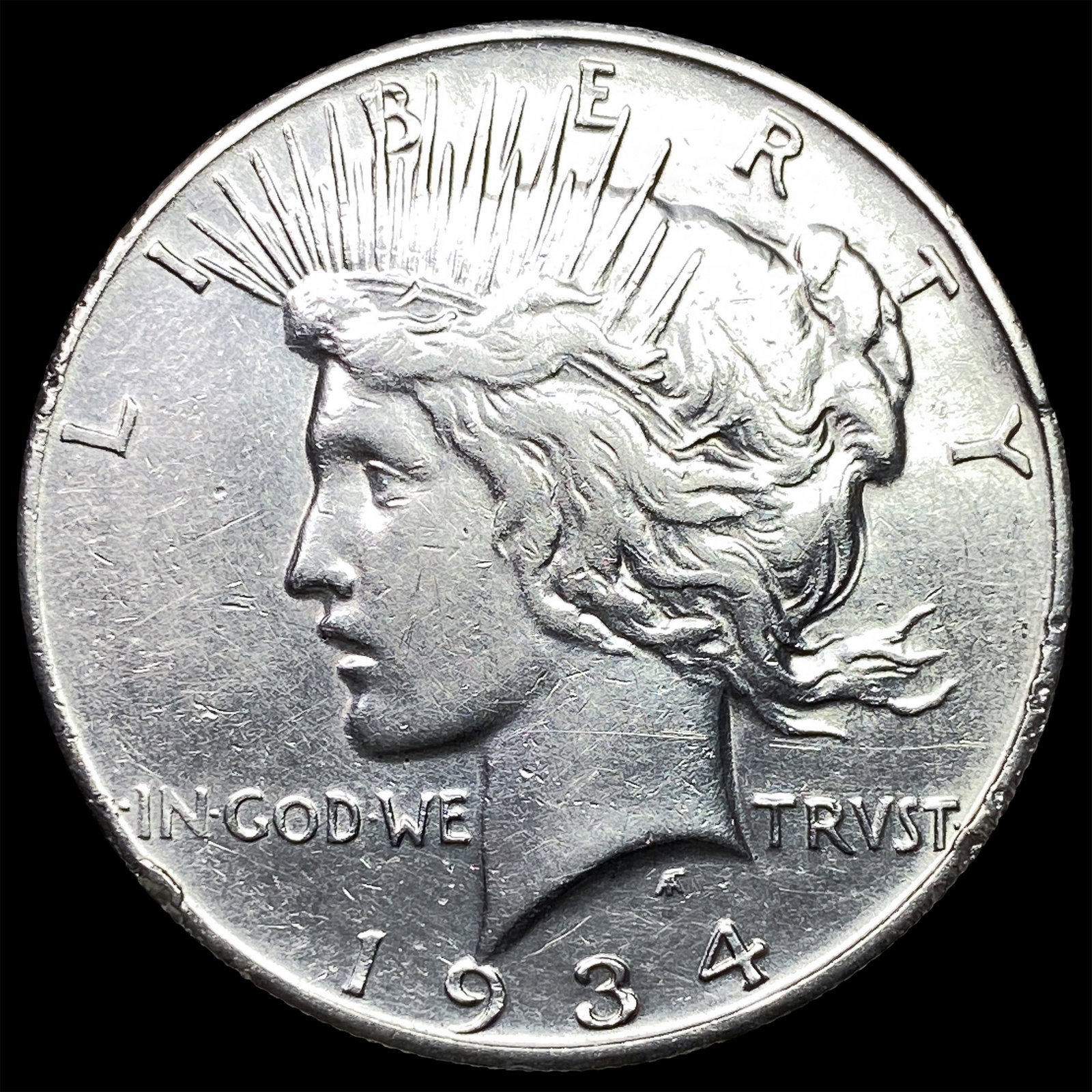 1934-S Silver Peace Dollar NEARLY UNCIRCULATED: 1934-S Silver Peace Dollar NEARLY UNCIRCULATED
