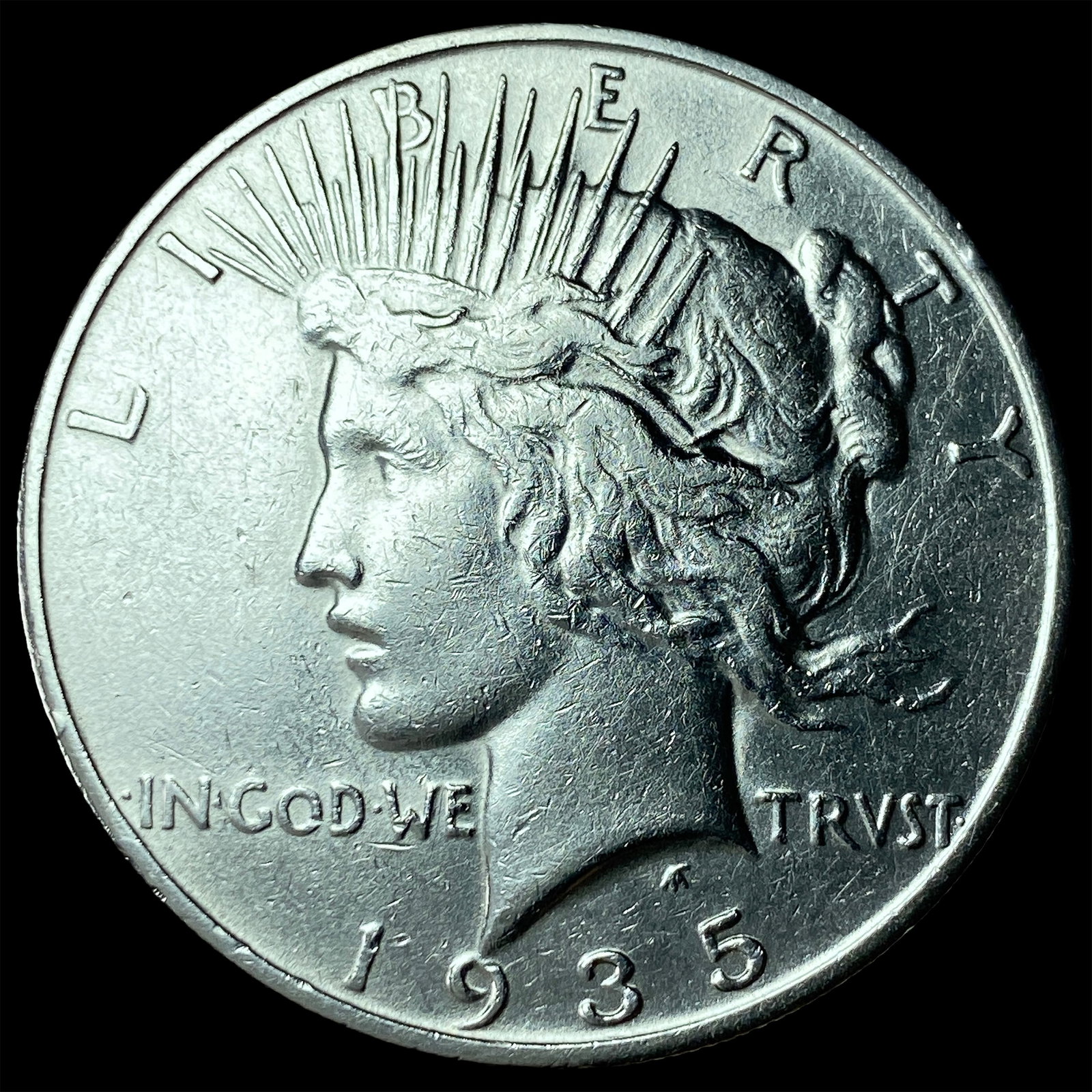 1935-S Silver Peace Dollar CHOICE AU: 1935-S Silver Peace Dollar CHOICE AU