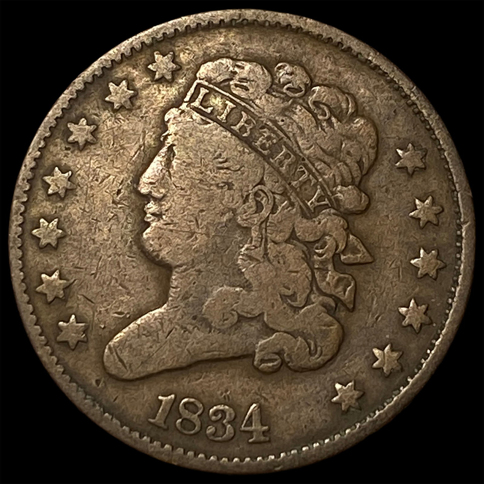 1834 Classic Head Half Cent LIGHTLY CIRCULATED: 1834 Classic Head Half Cent LIGHTLY CIRCULATED