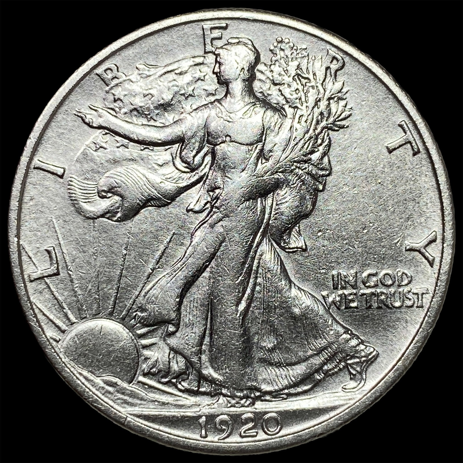 1920-S Silver Walking Liberty Half Dollar CHOICE AU: 1920-S Silver Walking Liberty Half Dollar CHOICE AU