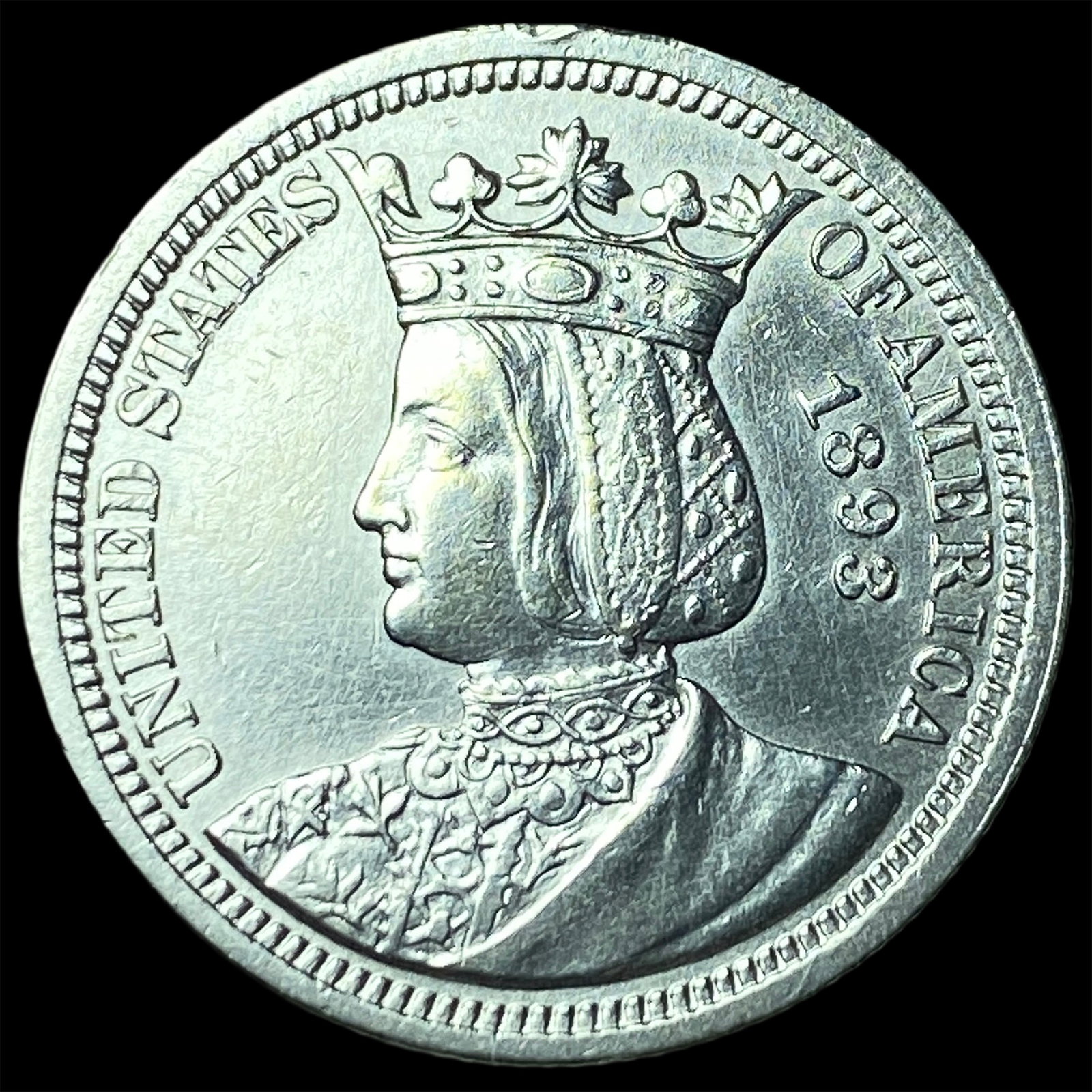 1893 Silver Isabella Quarter CLOSELY UNCIRCULATED: 1893 Silver Isabella Quarter CLOSELY UNCIRCULATED
