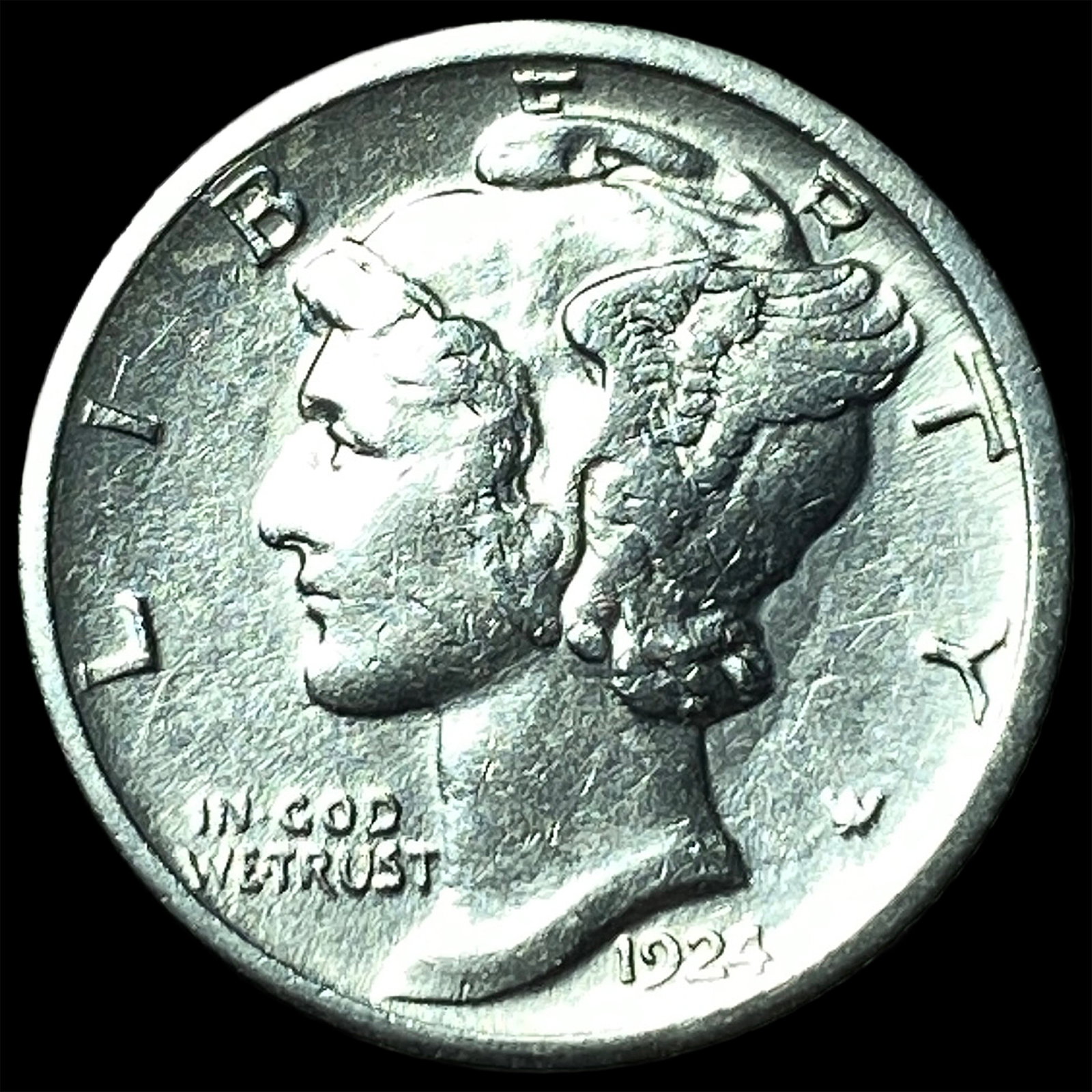 1924-S Silver Mercury Dime CLOSELY UNCIRCULATED: 1924-S Silver Mercury Dime CLOSELY UNCIRCULATED