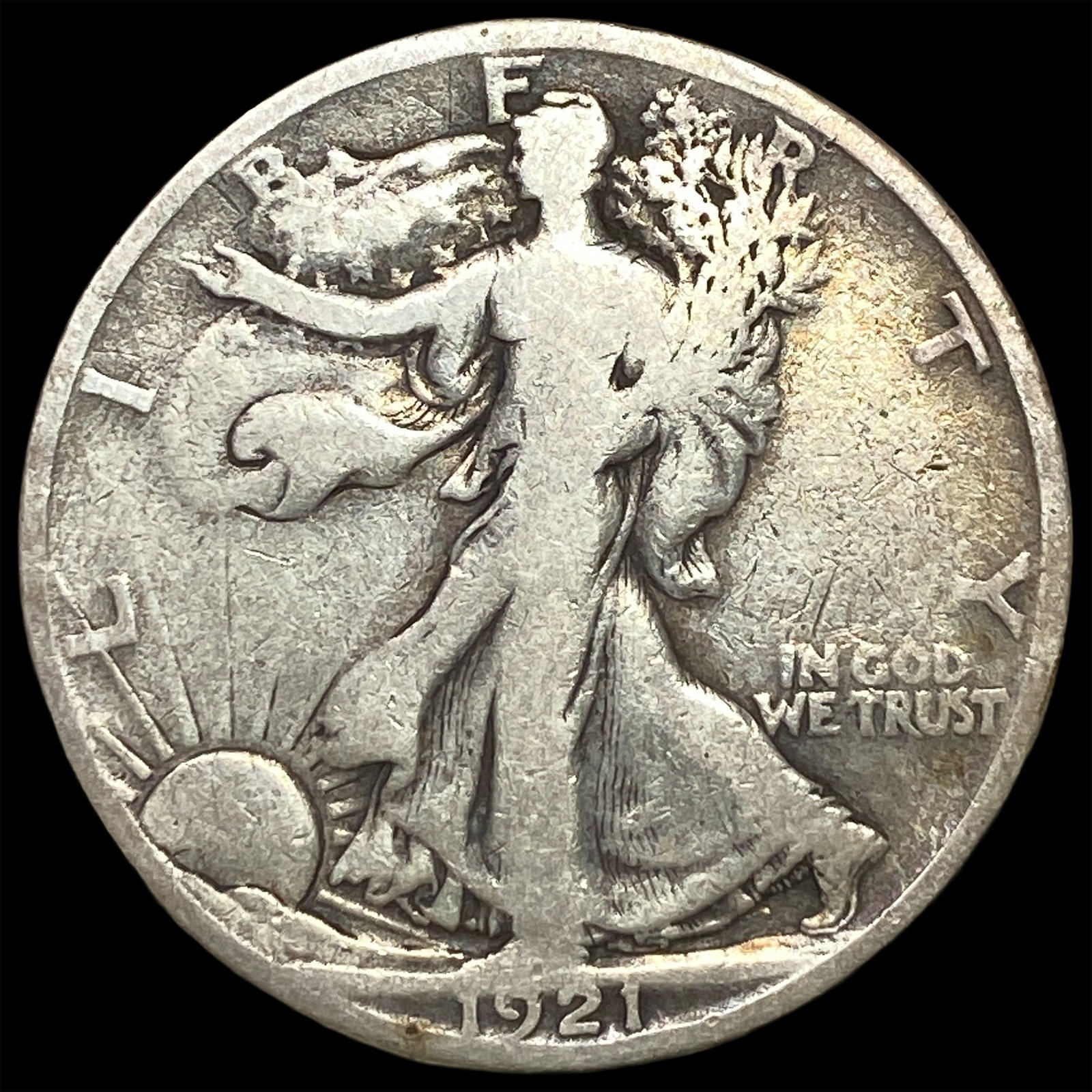 1921-S Silver Walking Liberty Half Dollar LIGHTLY CIRCULATED: 1921-S Silver Walking Liberty Half Dollar LIGHTLY CIRCULATED