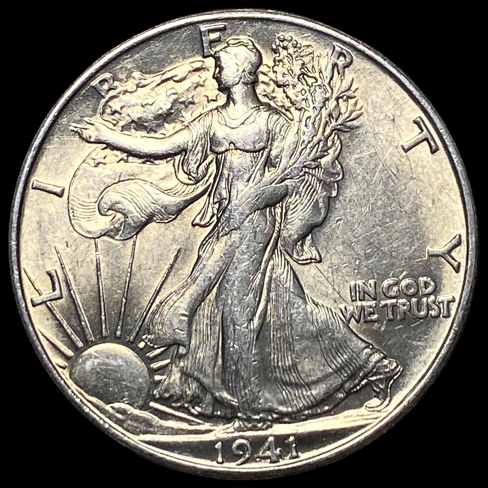 1941-S Silver Half Dollar (Walking Liberty) LIGHTLY CIRCULATED: 1941-S Silver Half Dollar (Walking Liberty) LIGHTLY CIRCULATED