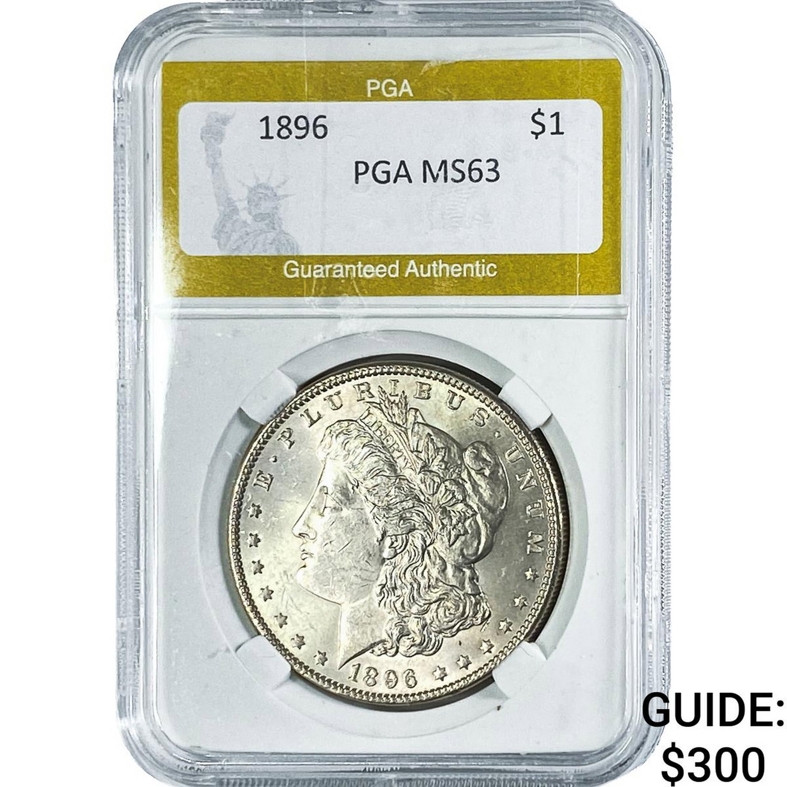 1896 Morgan Silver Dollar PGA MS63: 1896 Morgan Silver Dollar PGA MS63
