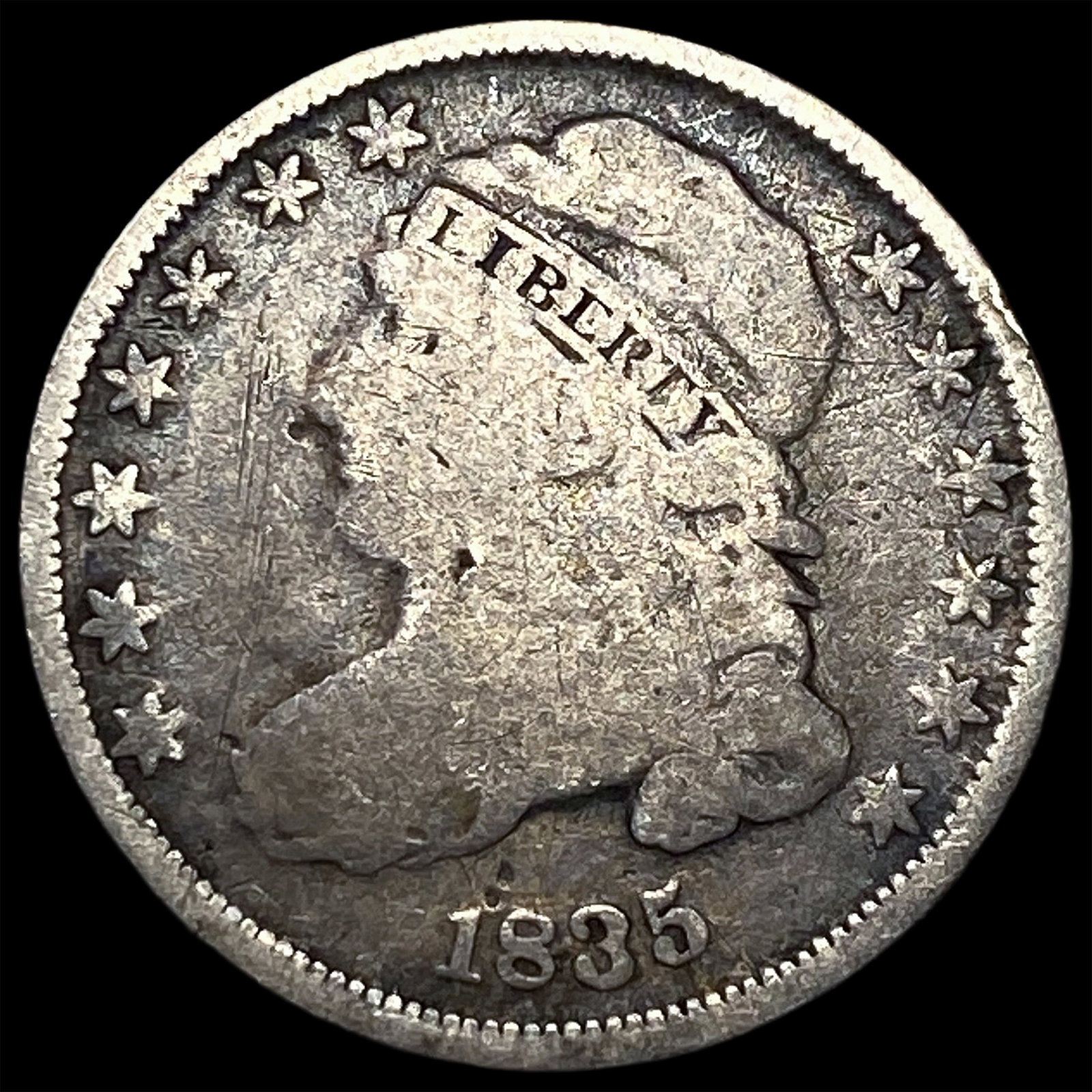 1835 Capped Bust Dime NICELY CIRCULATED: 1835 Capped Bust Dime NICELY CIRCULATED