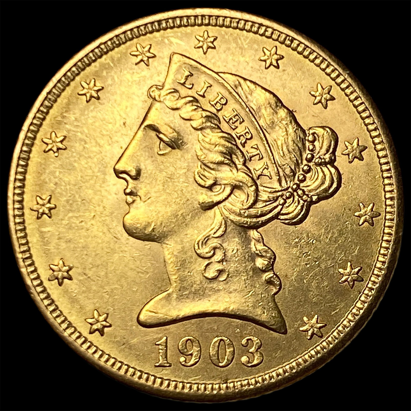 1903 Gold $5 Liberty Head Half Eagle UNCIRCULATED: 1903 Gold $5 Liberty Head Half Eagle UNCIRCULATED