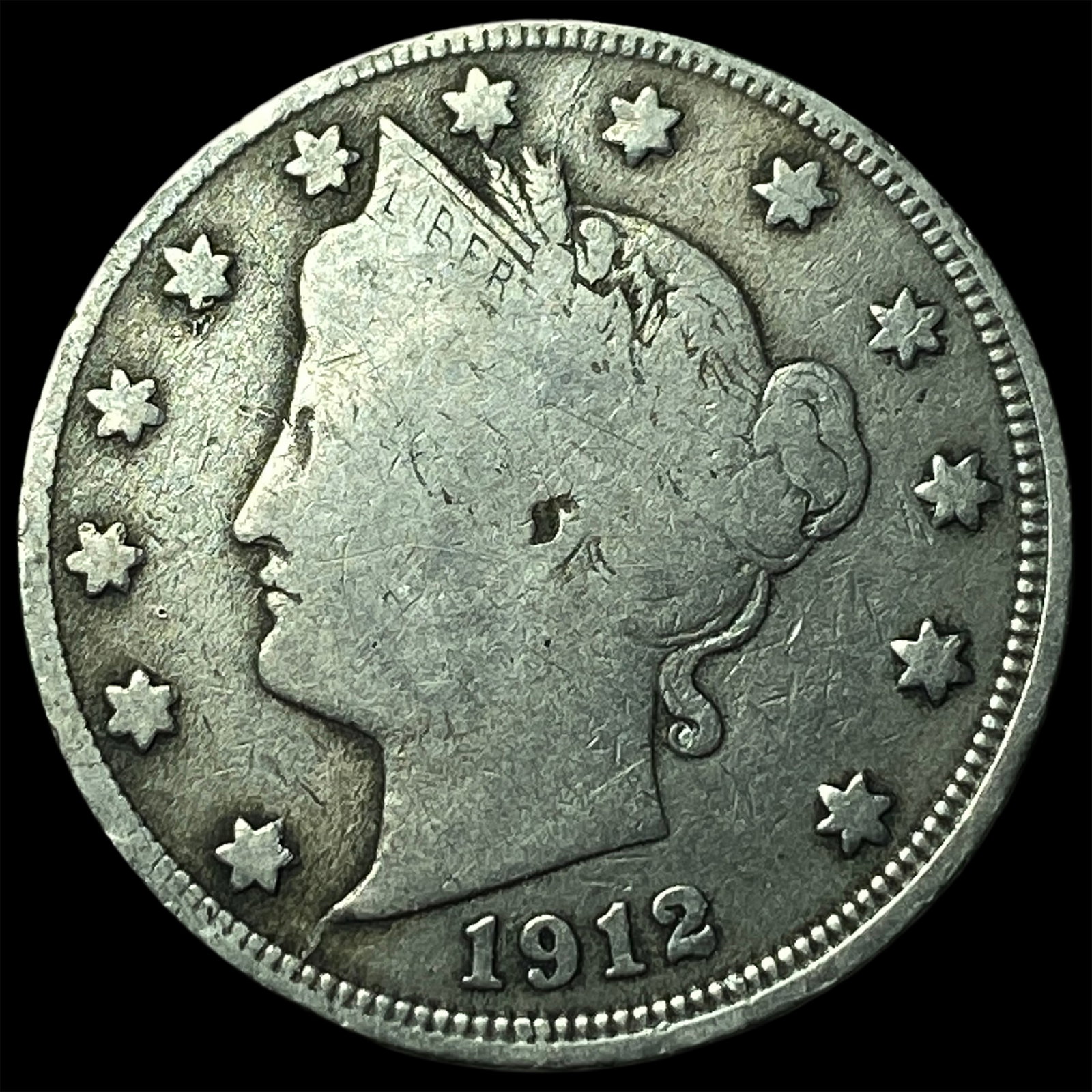 1912-S Liberty Head Nickel LIGHTLY CIRCULATED: 1912-S Liberty Head Nickel LIGHTLY CIRCULATED