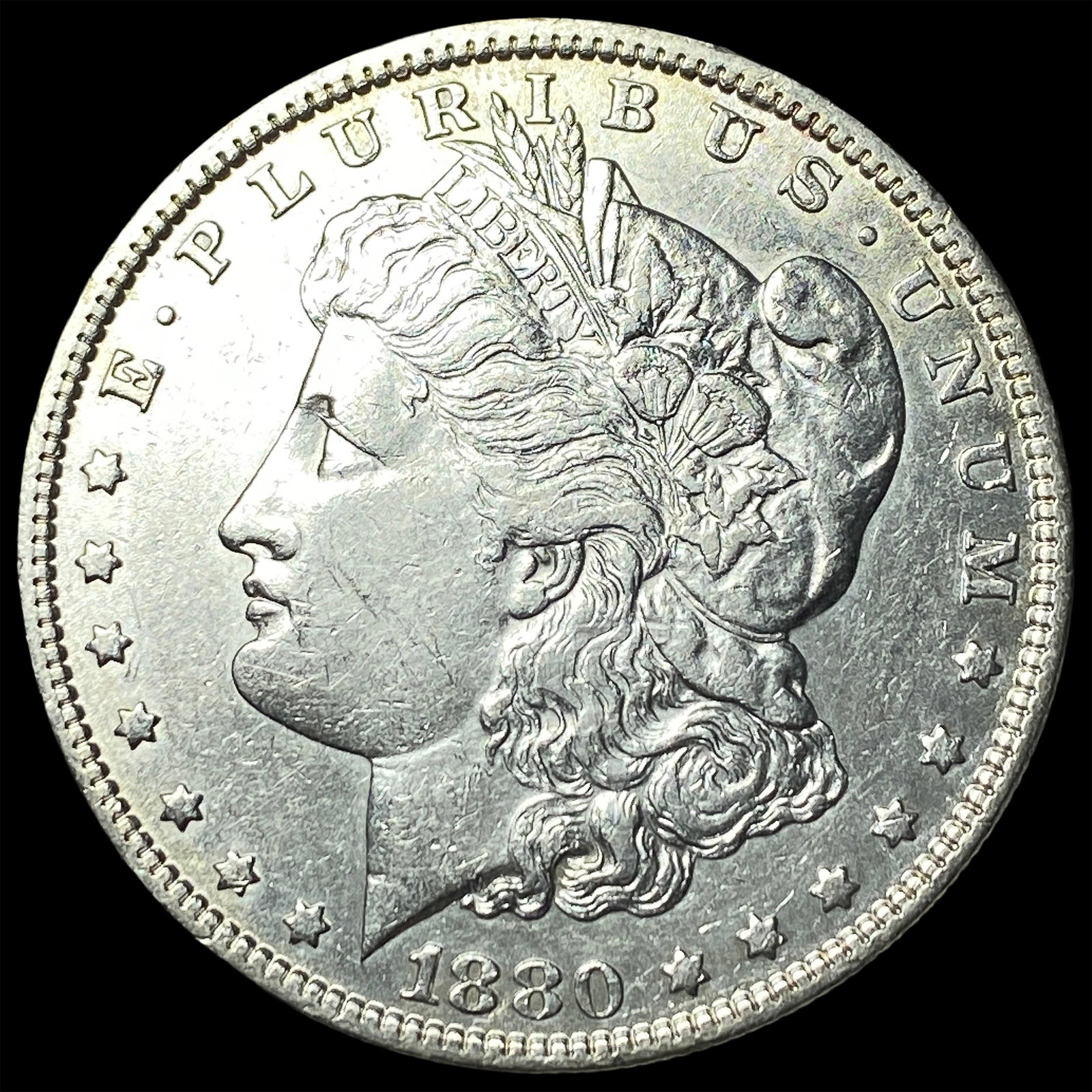 1880-O Micro O Silver Morgan Dollar CHOICE AU: 1880-O Micro O Silver Morgan Dollar CHOICE AU