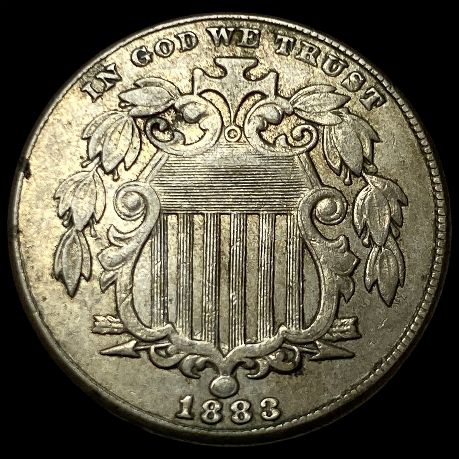 1883 Shield Nickel NEARLY UNCIRCULATED: 1883 Shield Nickel NEARLY UNCIRCULATED