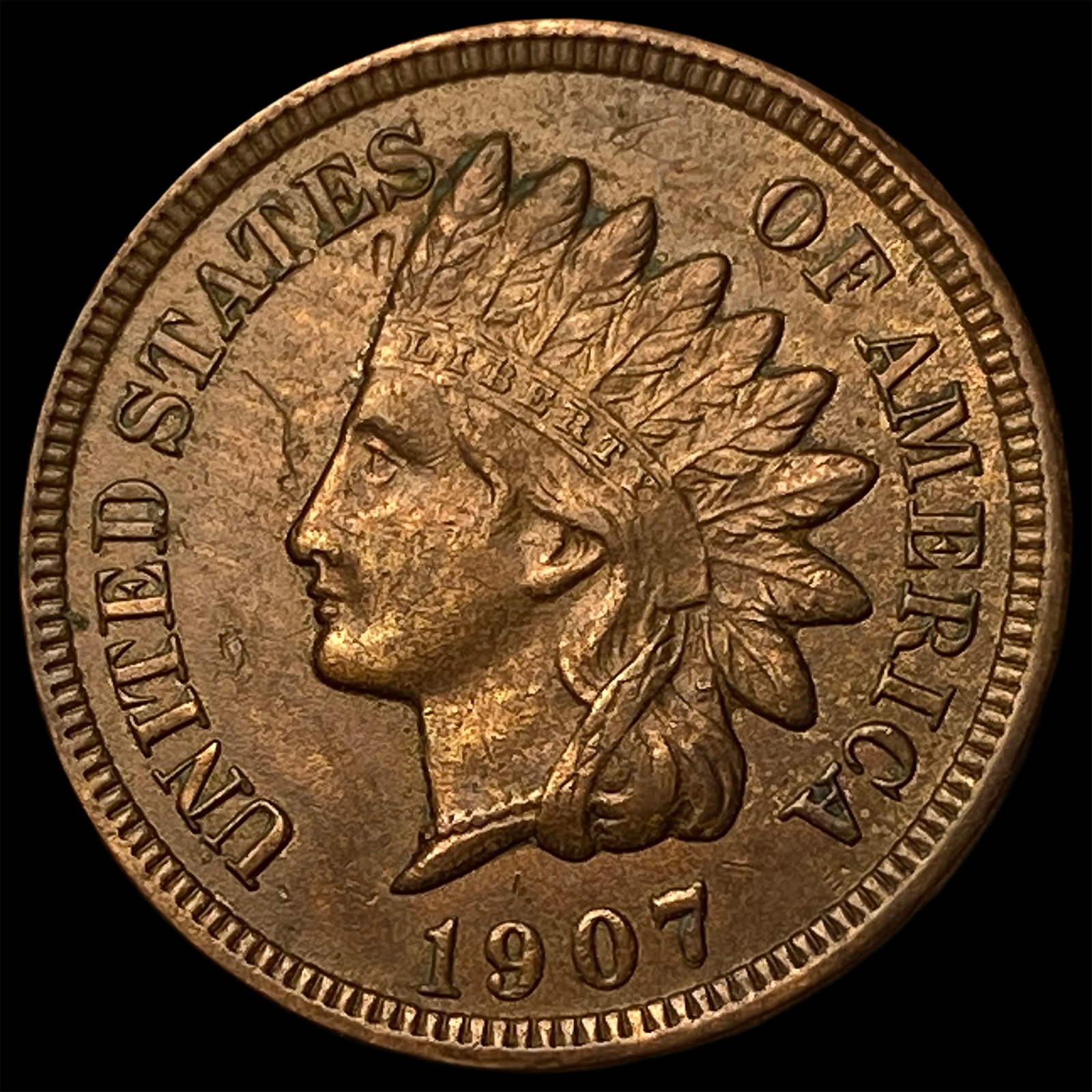 1907 Indian Head Cent NEARLY UNCIRCULATED: 1907 Indian Head Cent NEARLY UNCIRCULATED