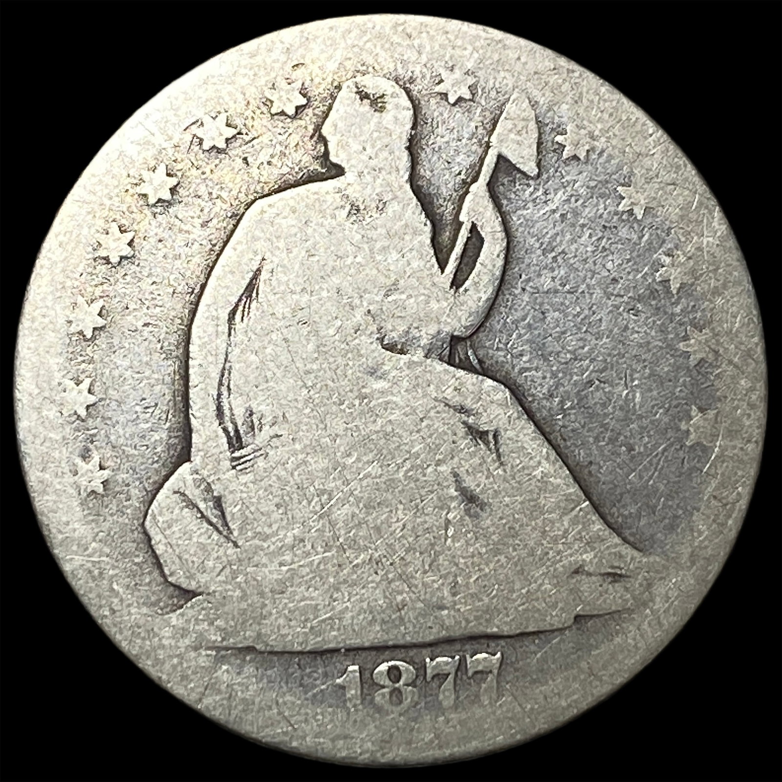 1877-S Silver Seated Liberty Half Dollar NICELY CIRCULATED: 1877-S Silver Seated Liberty Half Dollar NICELY CIRCULATED