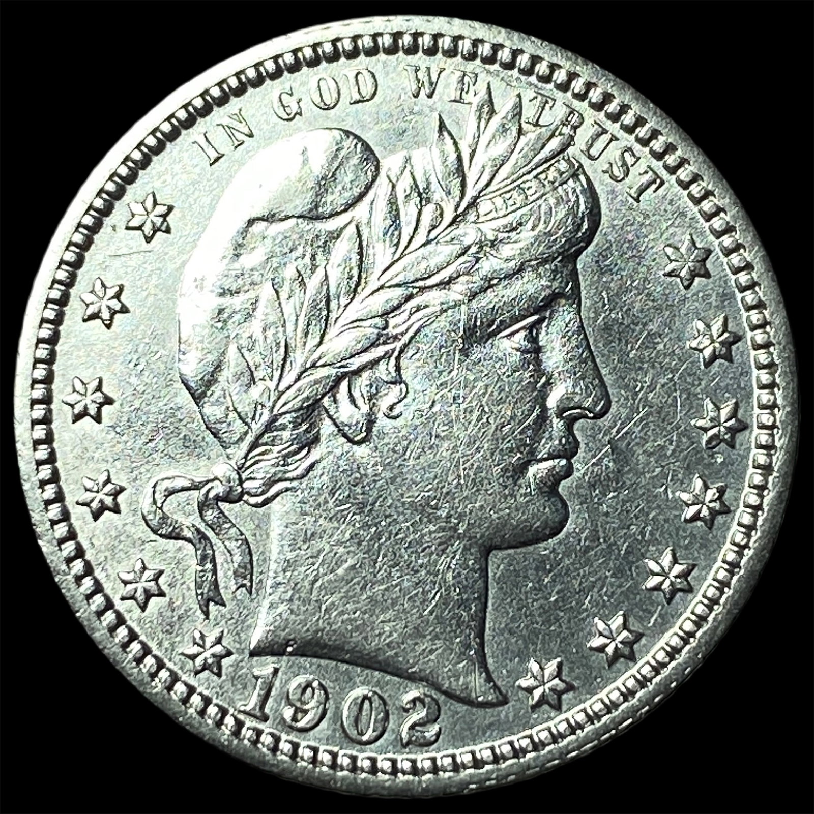 1902 Barber Silver Quarter UNCIRCULATED: 1902 Barber Silver Quarter UNCIRCULATED