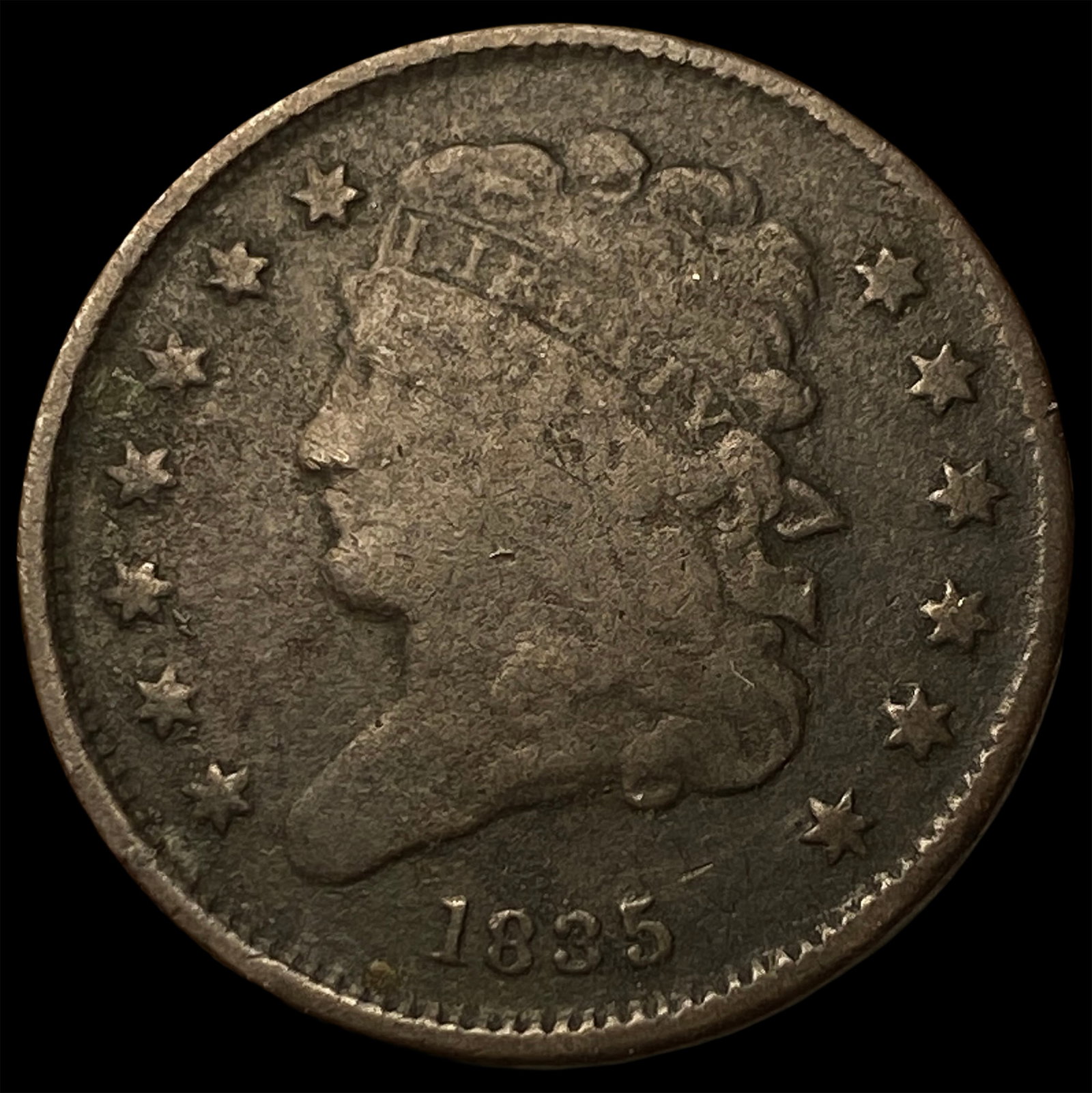 1835 Classic Head Half Cent LIGHTLY CIRCULATED: 1835 Classic Head Half Cent LIGHTLY CIRCULATED