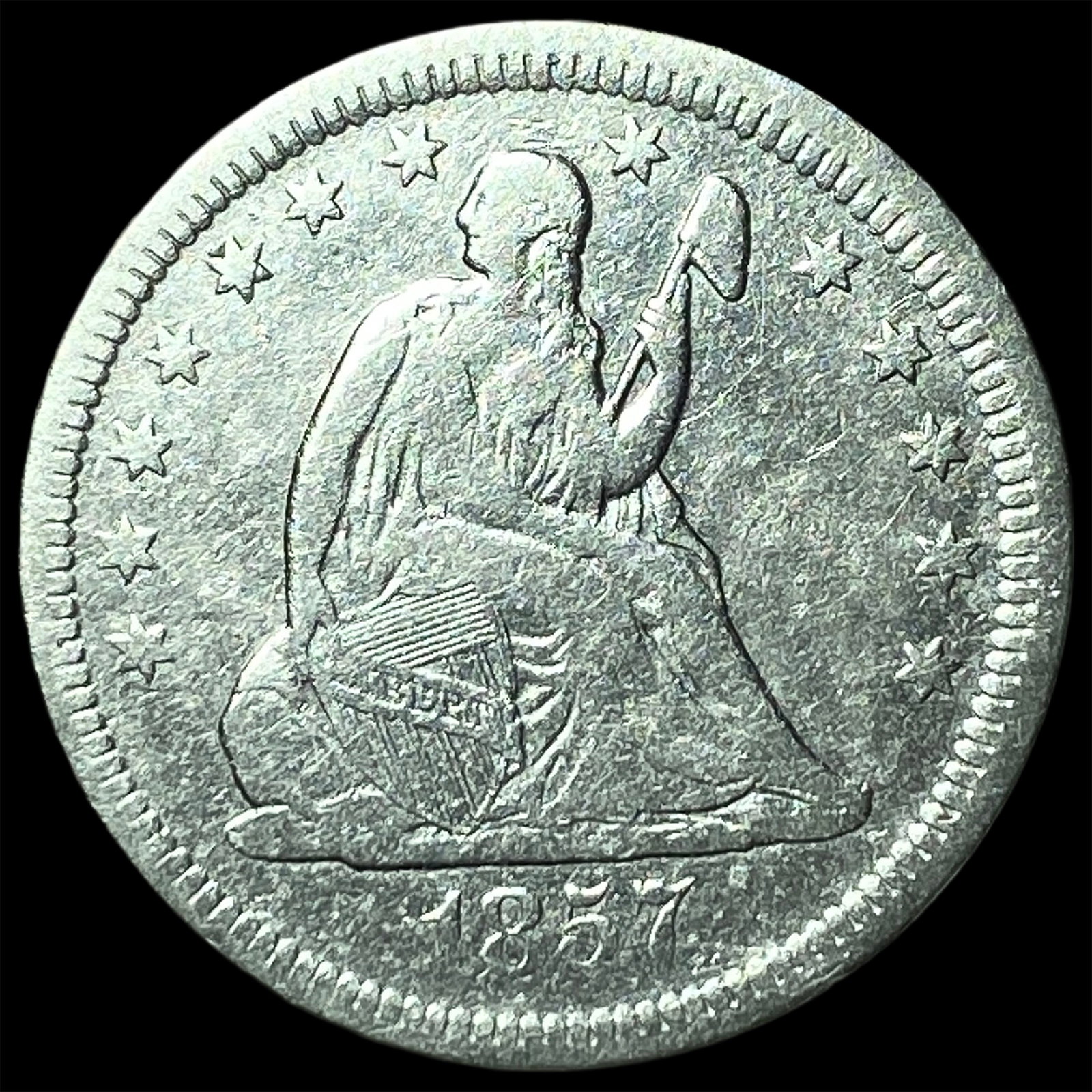 1857 Seated Liberty Quarter LIGHTLY CIRCULATED: 1857 Seated Liberty Quarter LIGHTLY CIRCULATED