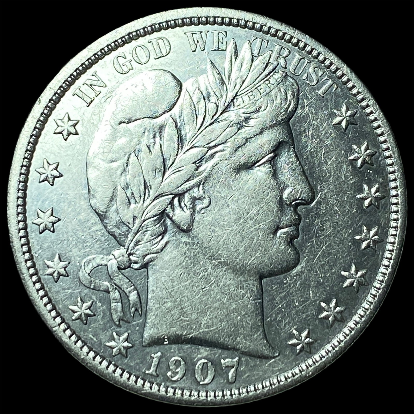 1907-D Silver Barber Half Dollar CLOSELY UNCIRCULATED: 1907-D Silver Barber Half Dollar CLOSELY UNCIRCULATED