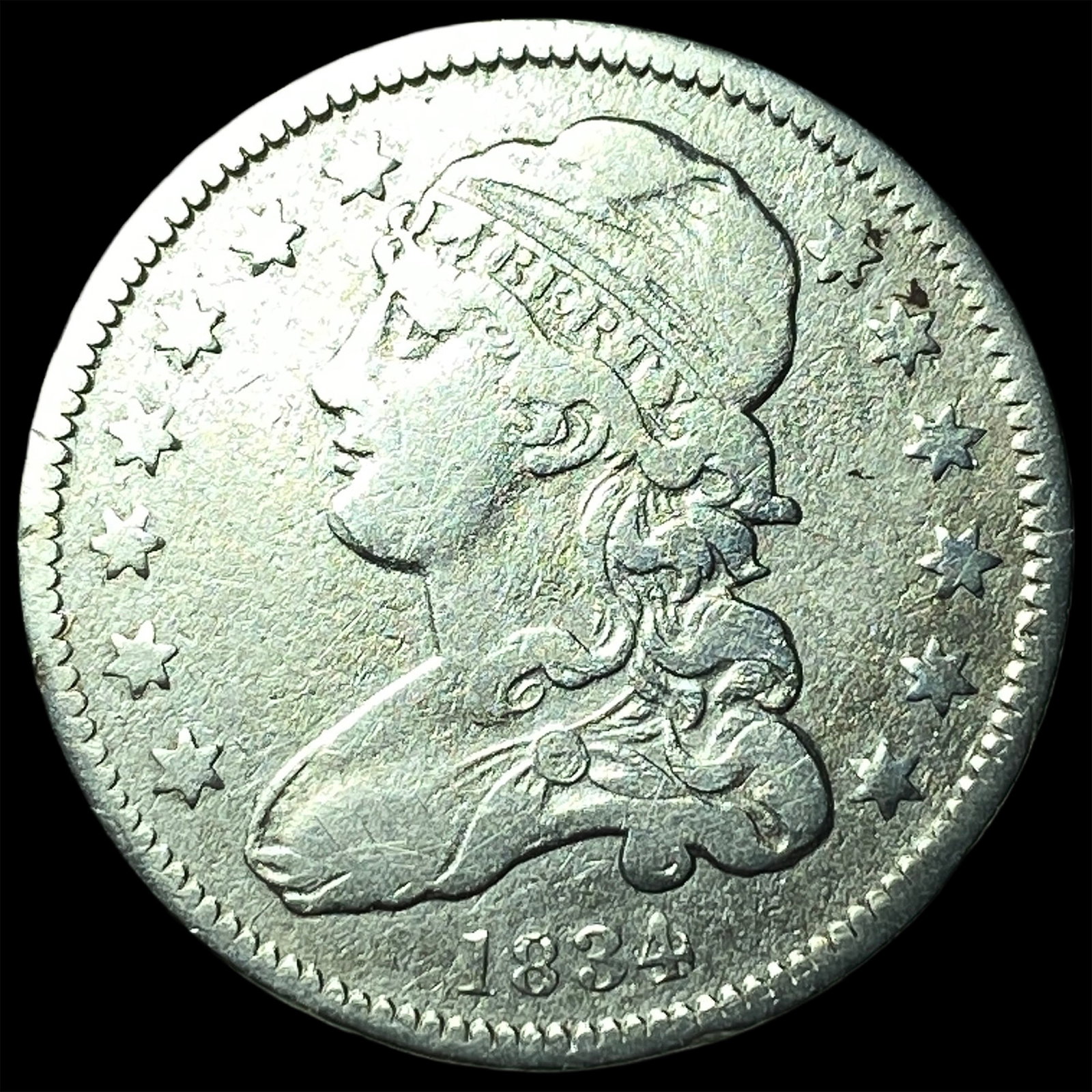1834 Silver Capped Bust Quarter LIGHTLY CIRCULATED: 1834 Silver Capped Bust Quarter LIGHTLY CIRCULATED