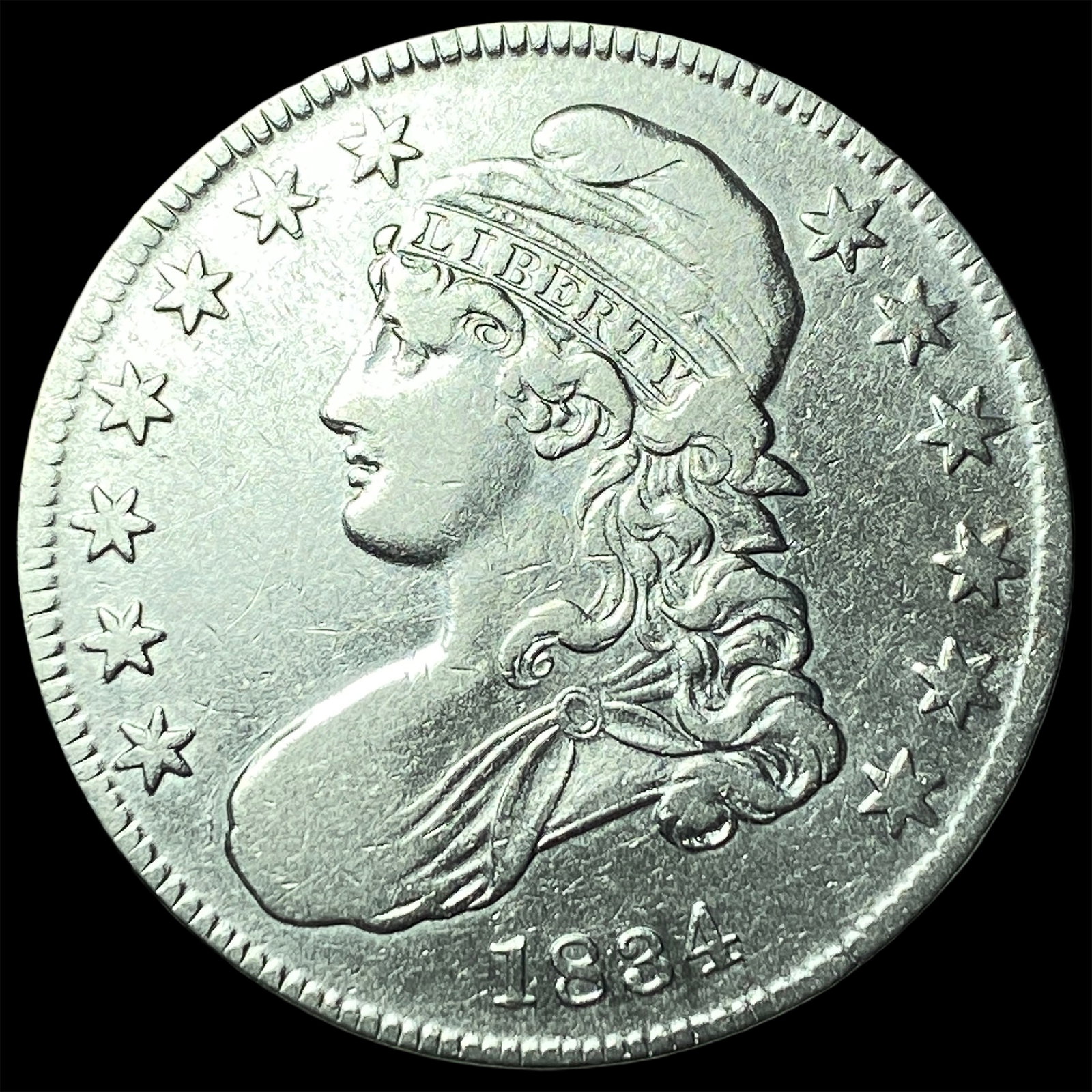 1834 Capped Bust Half Dollar NEARLY UNCIRCULATED: 1834 Capped Bust Half Dollar NEARLY UNCIRCULATED