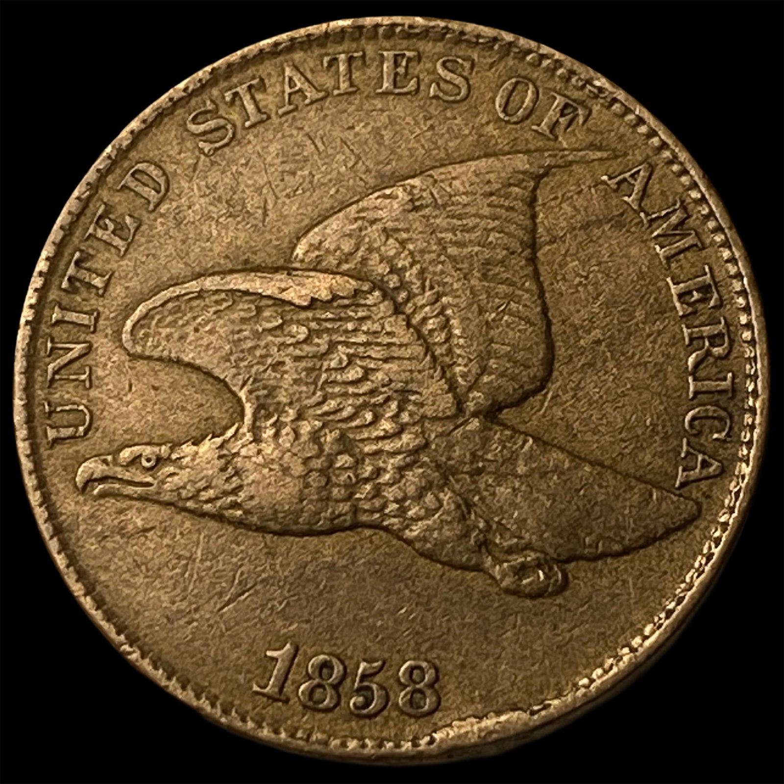 1858 Flying Eagle Cent NEARLY UNCIRCULATED: 1858 Flying Eagle Cent NEARLY UNCIRCULATED