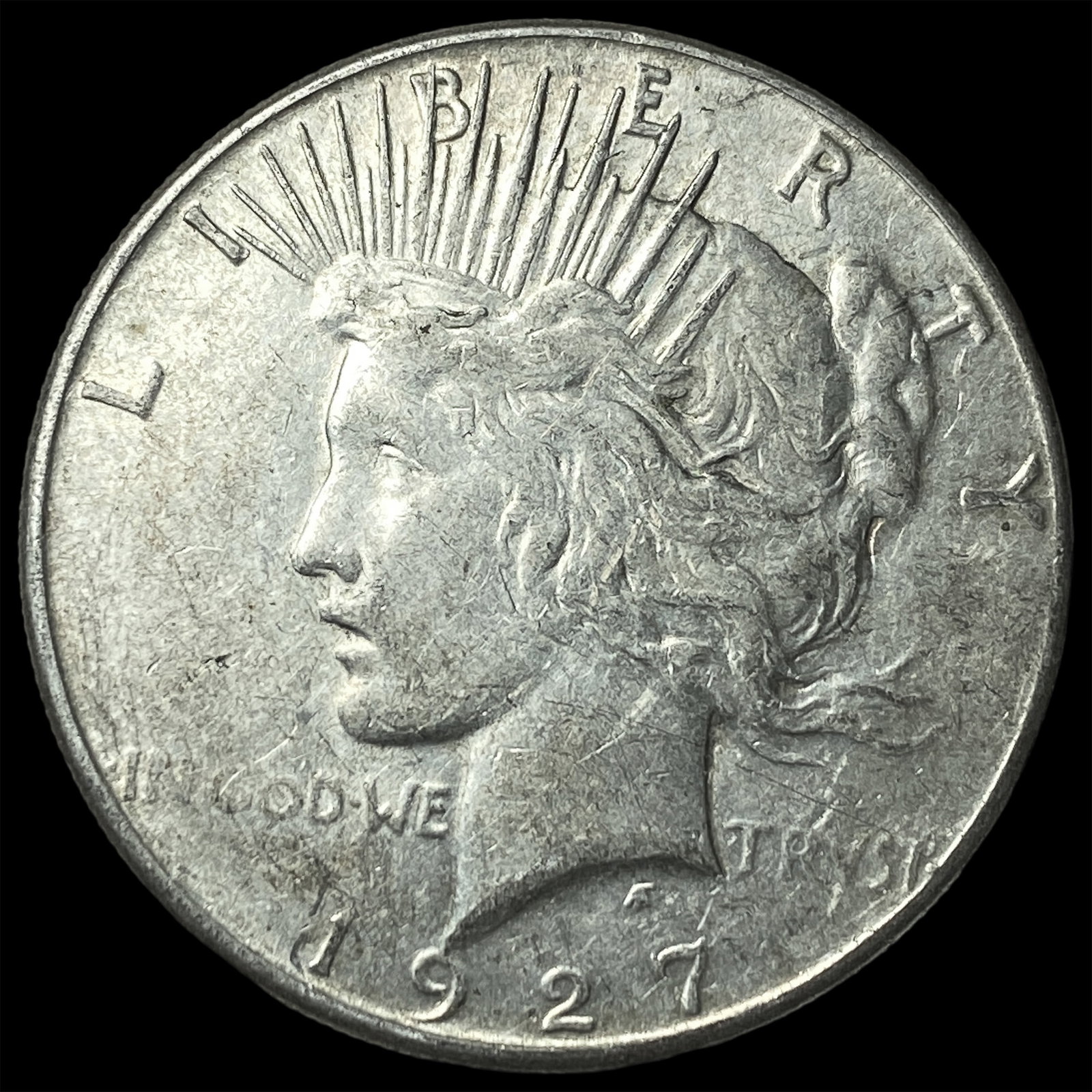1927-S Peace Silver Dollar CLOSELY UNCIRCULATED: 1927-S Peace Silver Dollar CLOSELY UNCIRCULATED