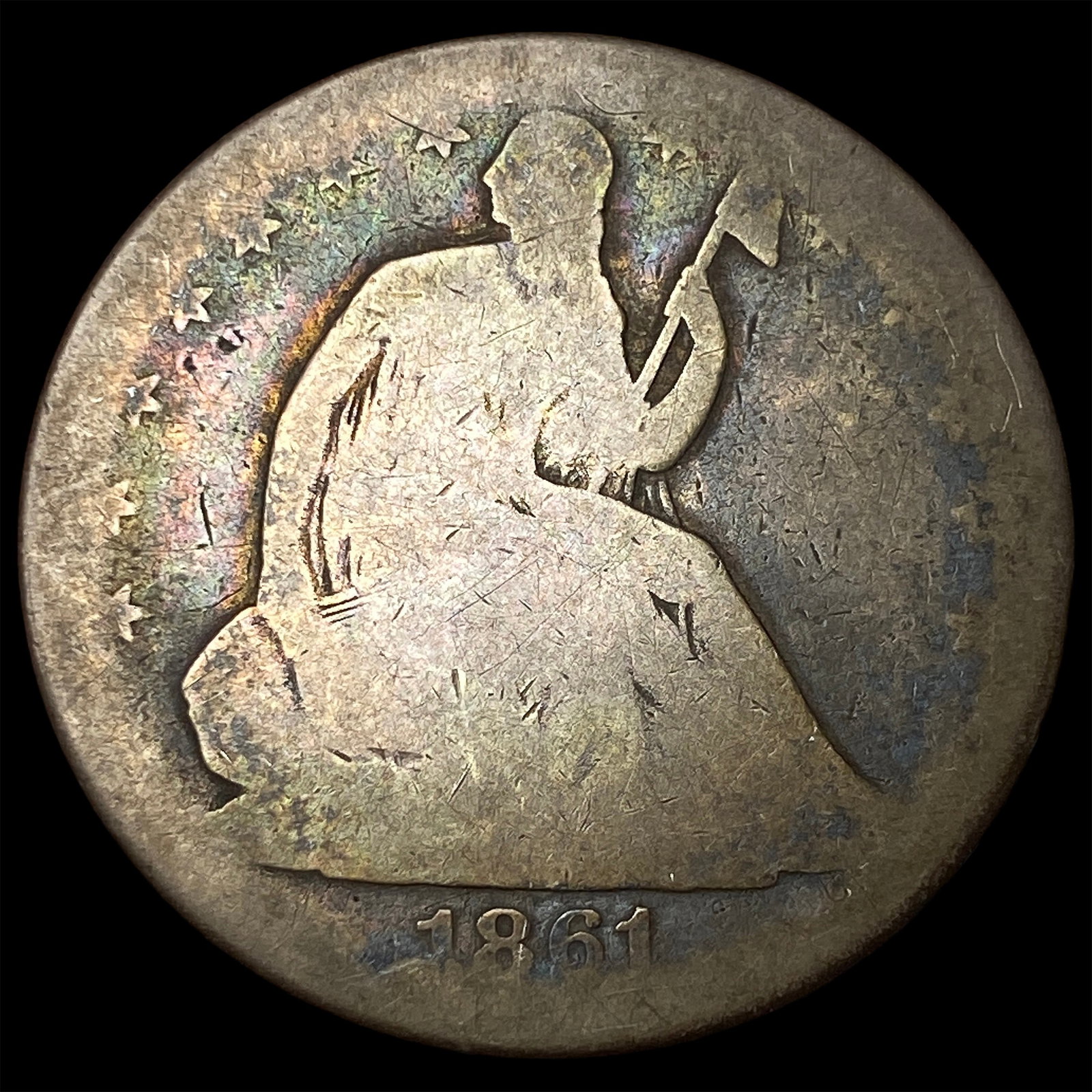 1861 Silver Seated Liberty Half Dollar NICELY CIRCULATED: 1861 Silver Seated Liberty Half Dollar NICELY CIRCULATED