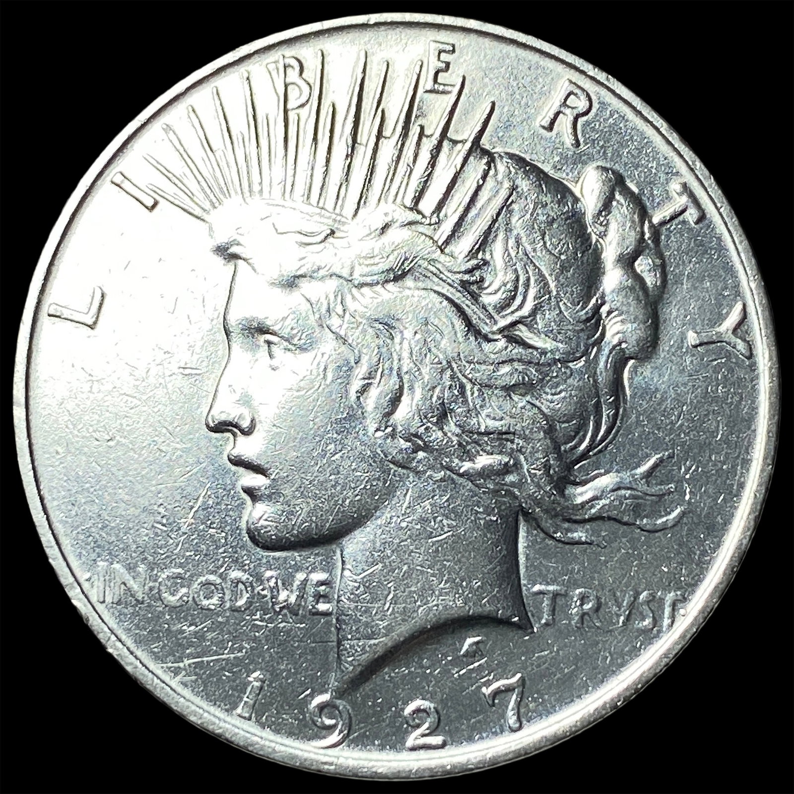 1927-D Silver Peace Dollar CHOICE AU: 1927-D Silver Peace Dollar CHOICE AU