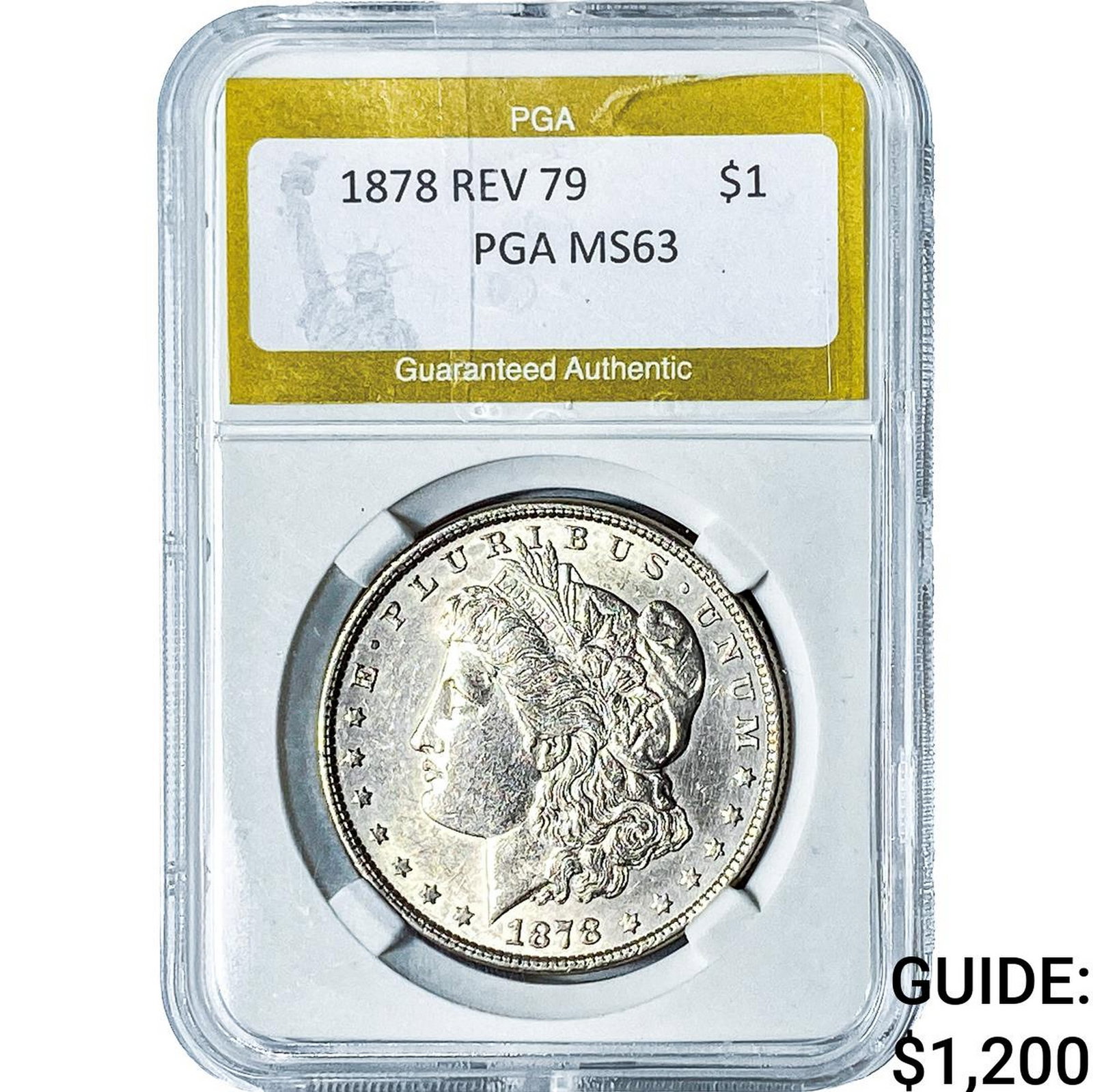1878 Rev 79 Morgan Silver Dollar PGA MS63: 1878 Rev 79 Morgan Silver Dollar PGA MS63